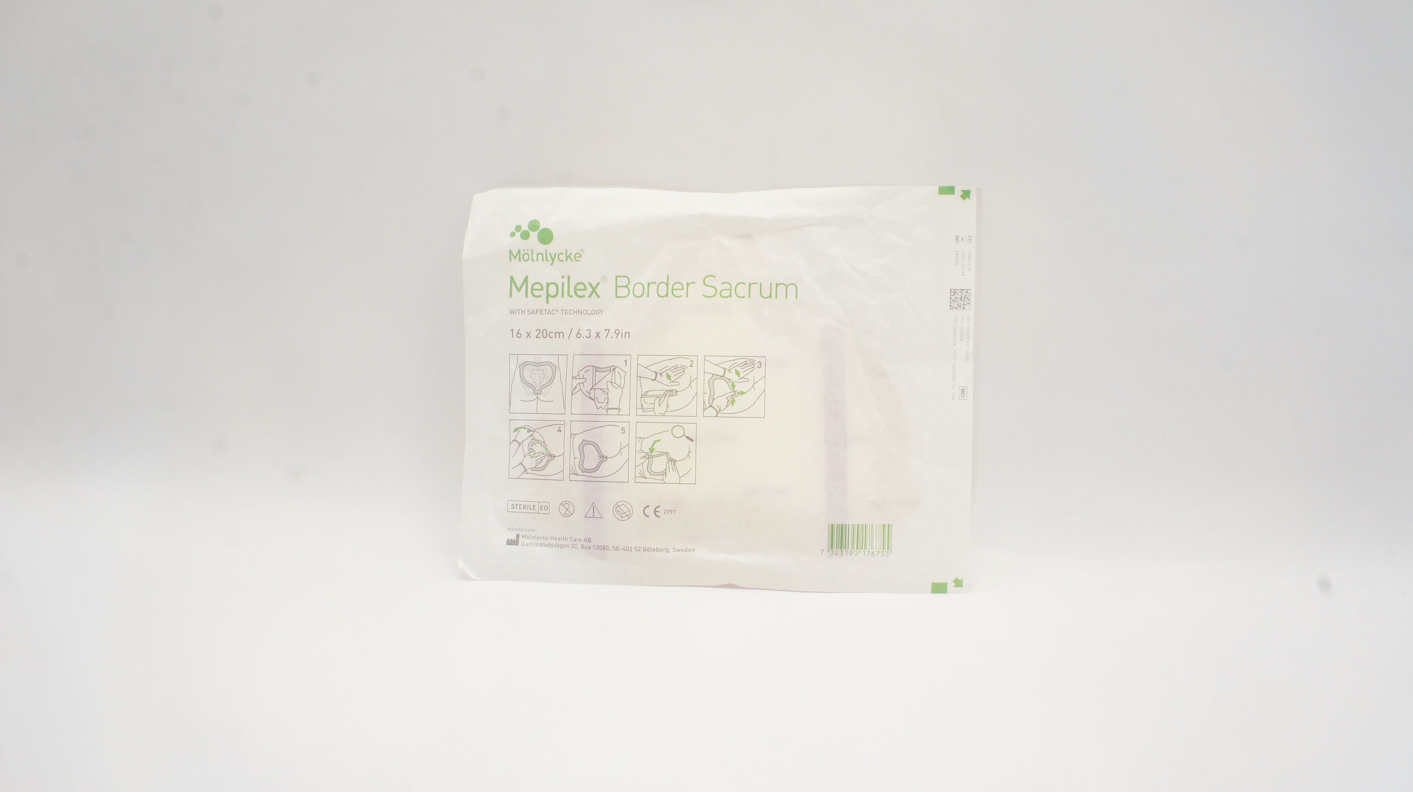 Molnlycke Health Care 282055 Mepilex Border Sacrum 6.3 x 7.9inch