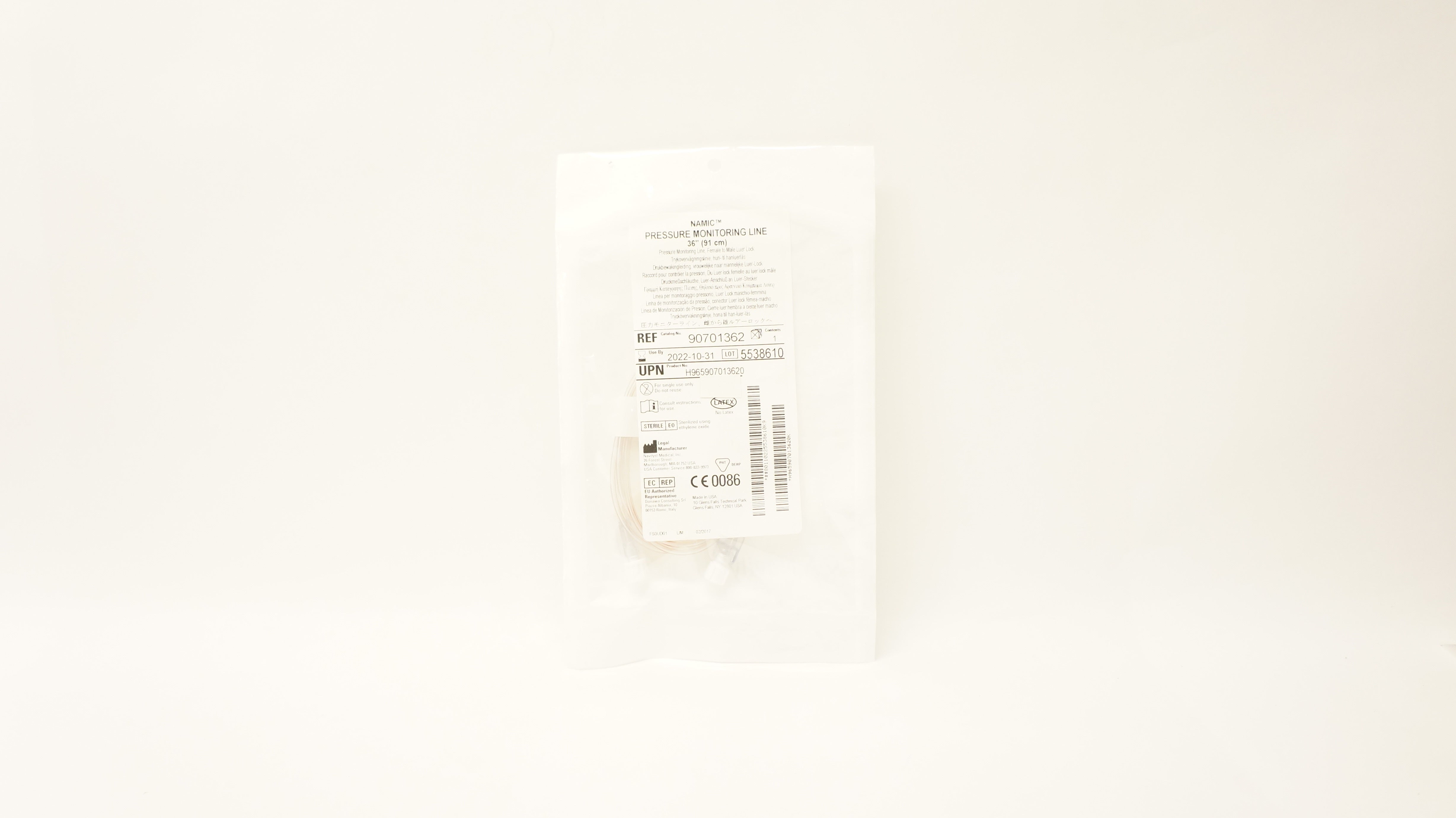 Navilyst Medical 90701362 Namic Pressure Monitoring Line 36 in.