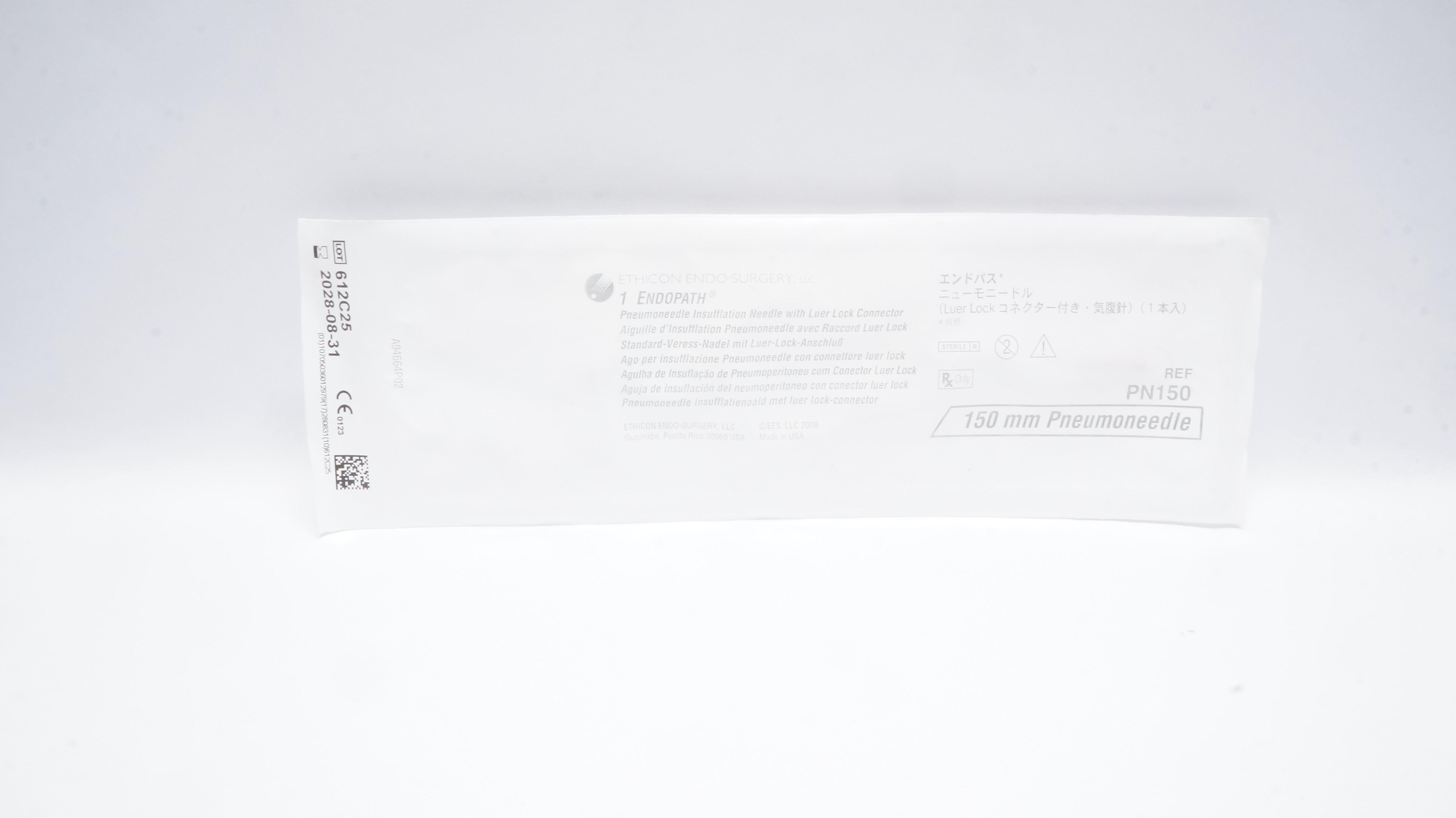 Ethicon PN150 1 Endopath Pneumoneedle Insufflation Ndle w/Connector 150mm