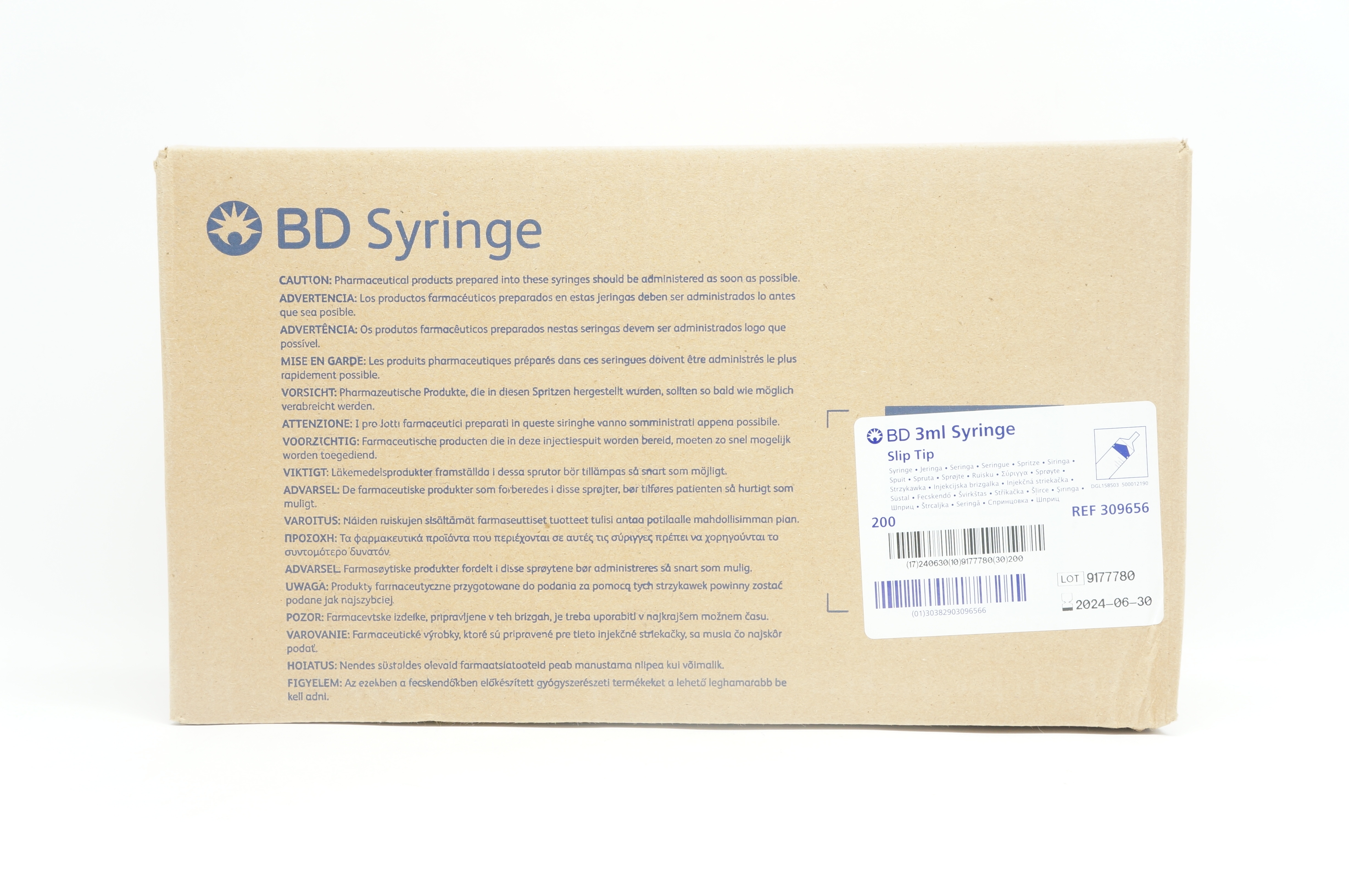 BD 309656 3ml Syringe Slip Tip – Case of 200