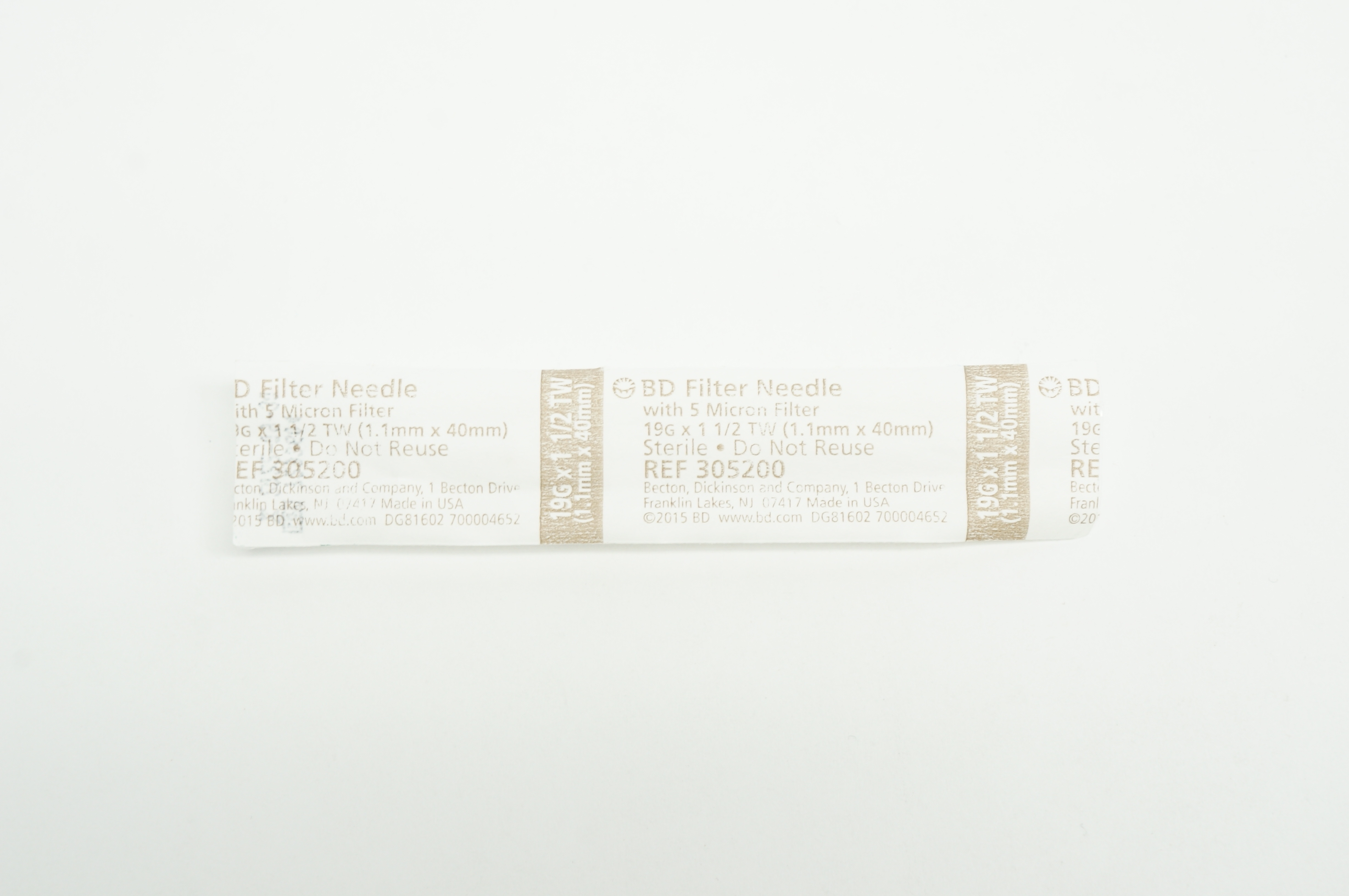 BD 305200 Becton Filter Ndle. 19G x 1-1/2inch