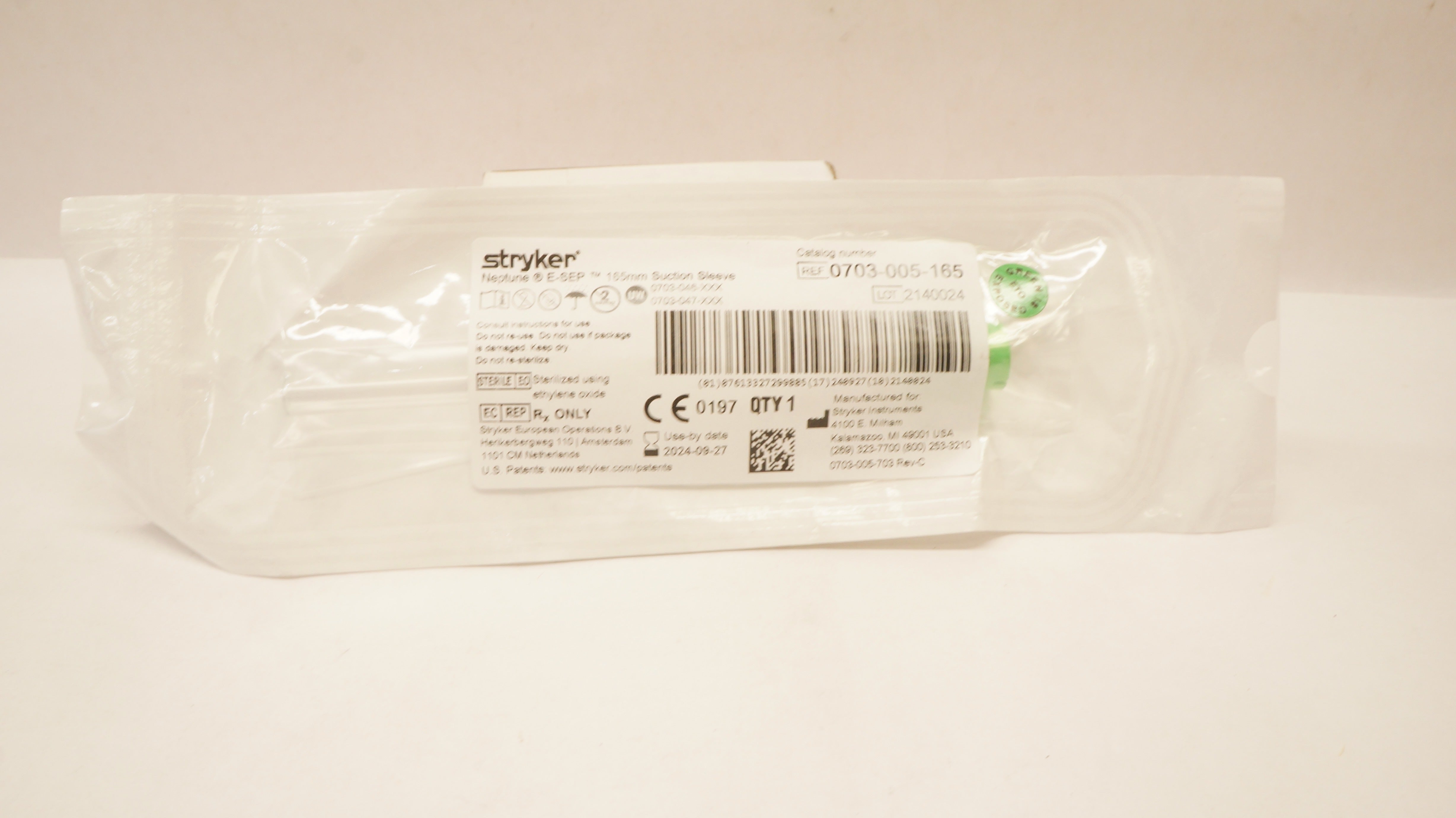 Stryker 0703-005-165 Neptune E-SEP Suction Sleeve 165mm