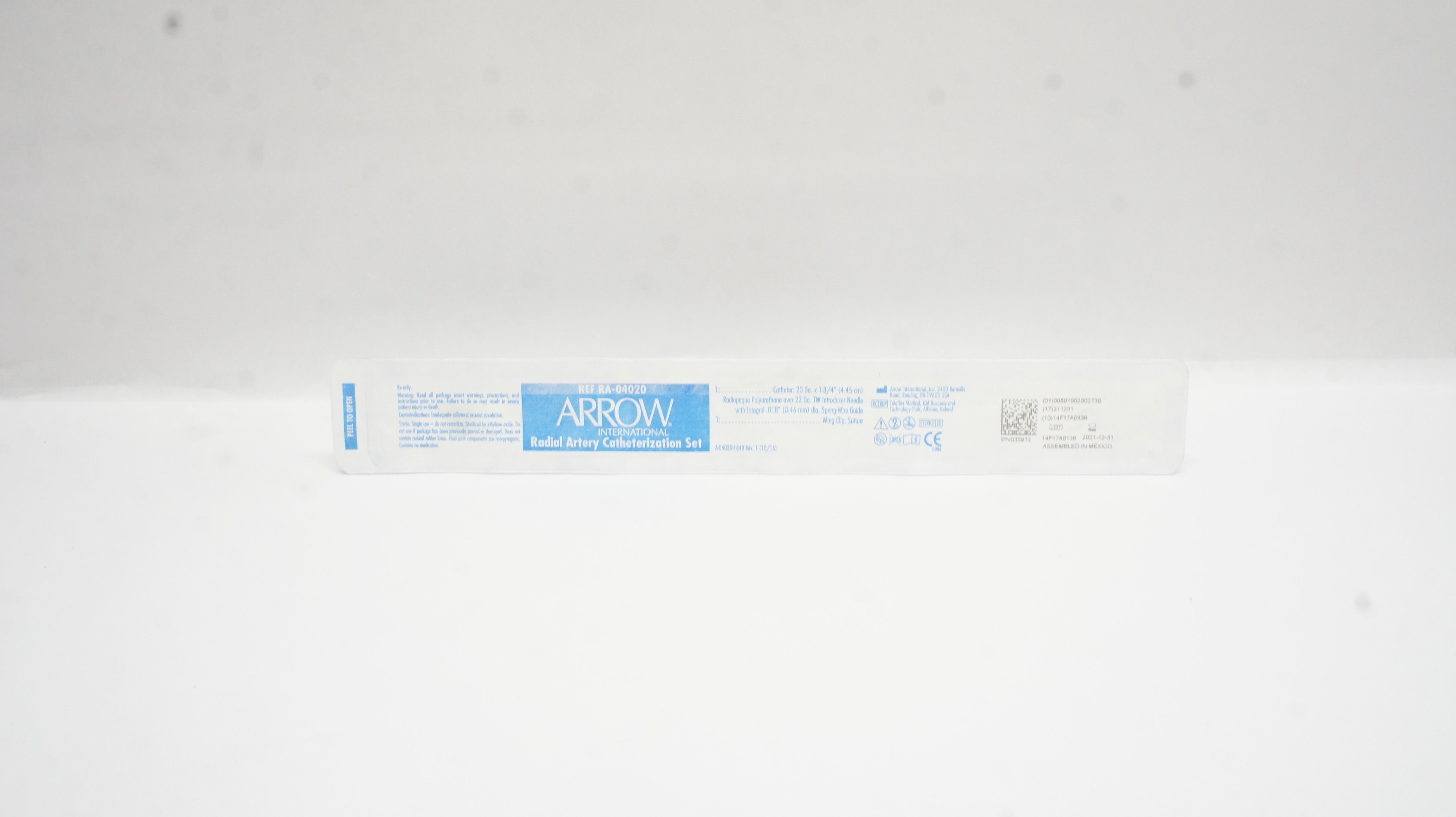 Arrow RA-04020 Radial Artery Catheterization Set  20Ga x 1-3/4 inch (x)