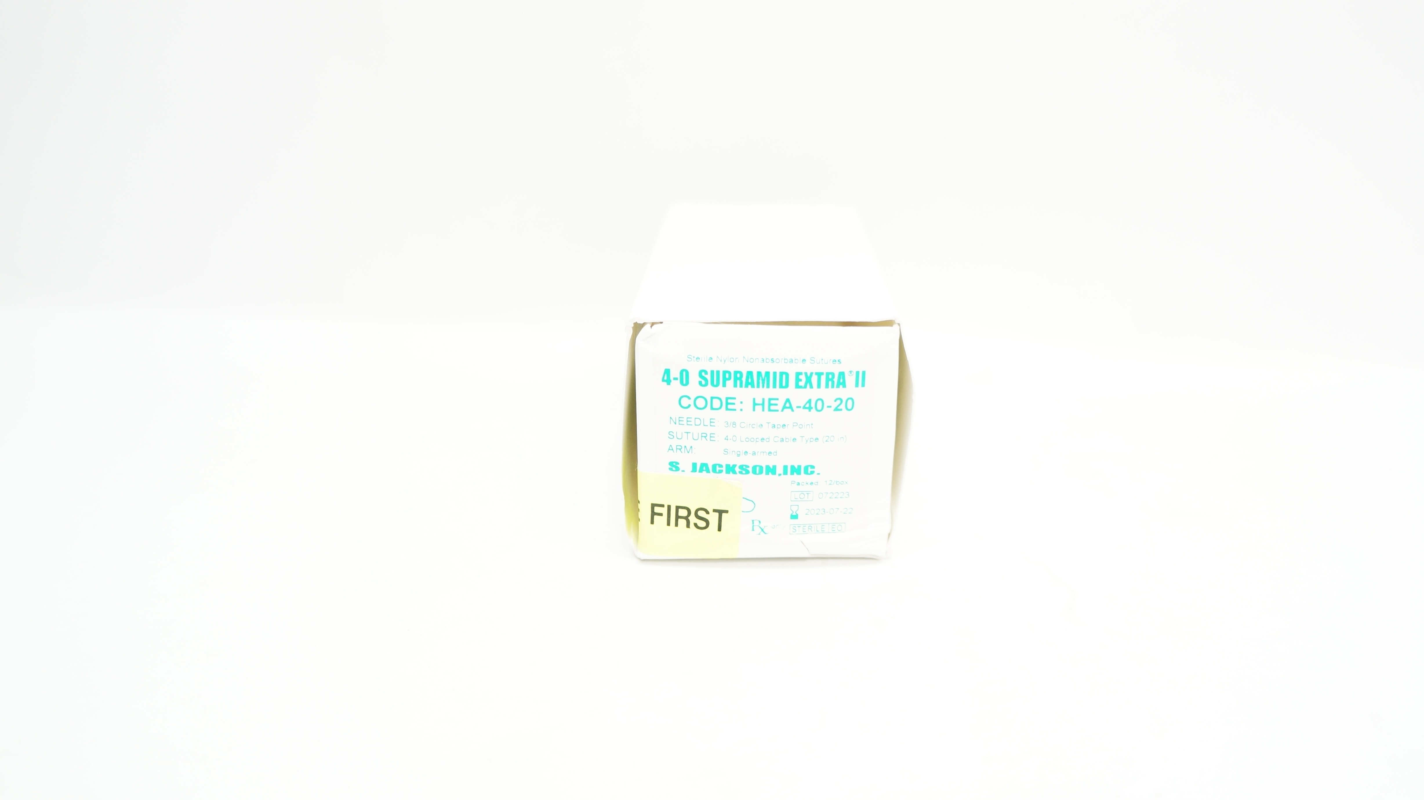 S.Jackson HEA-40-20 4-0 Supramid Extra II Nonabsorbable Nylon Stre.(x)-Box of 11