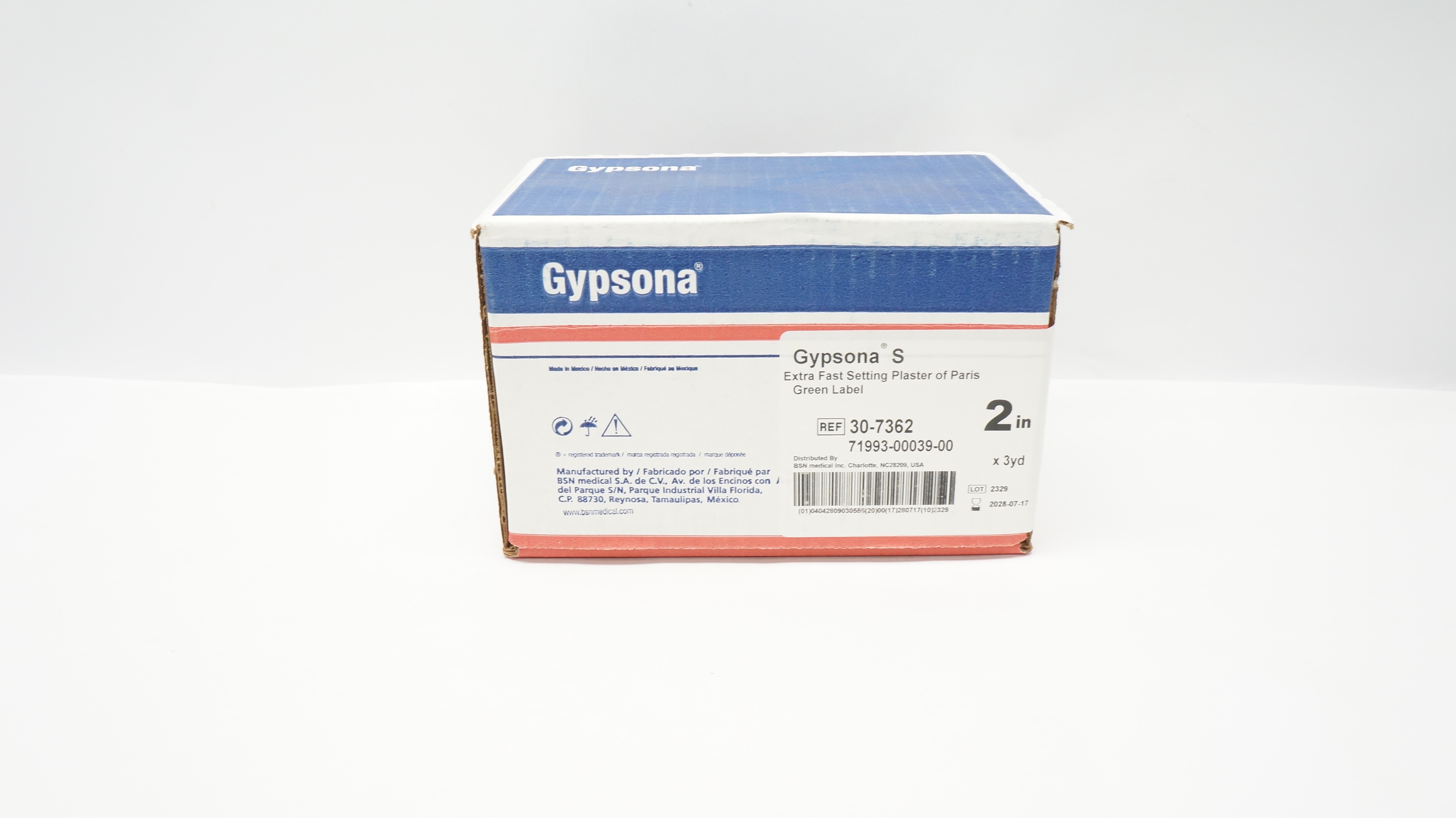 BSN 30-7362 Gypsona S Extra Fast Setting Plaster of Paris 2in. x 3yd - Box of 12