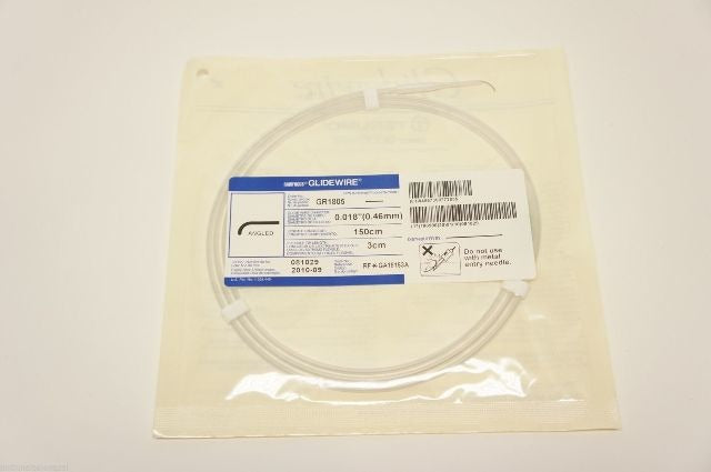 GR1805 ~ Glidewire Angled 0.018inch x 150cm x 3cm (x) ~ Box of 5