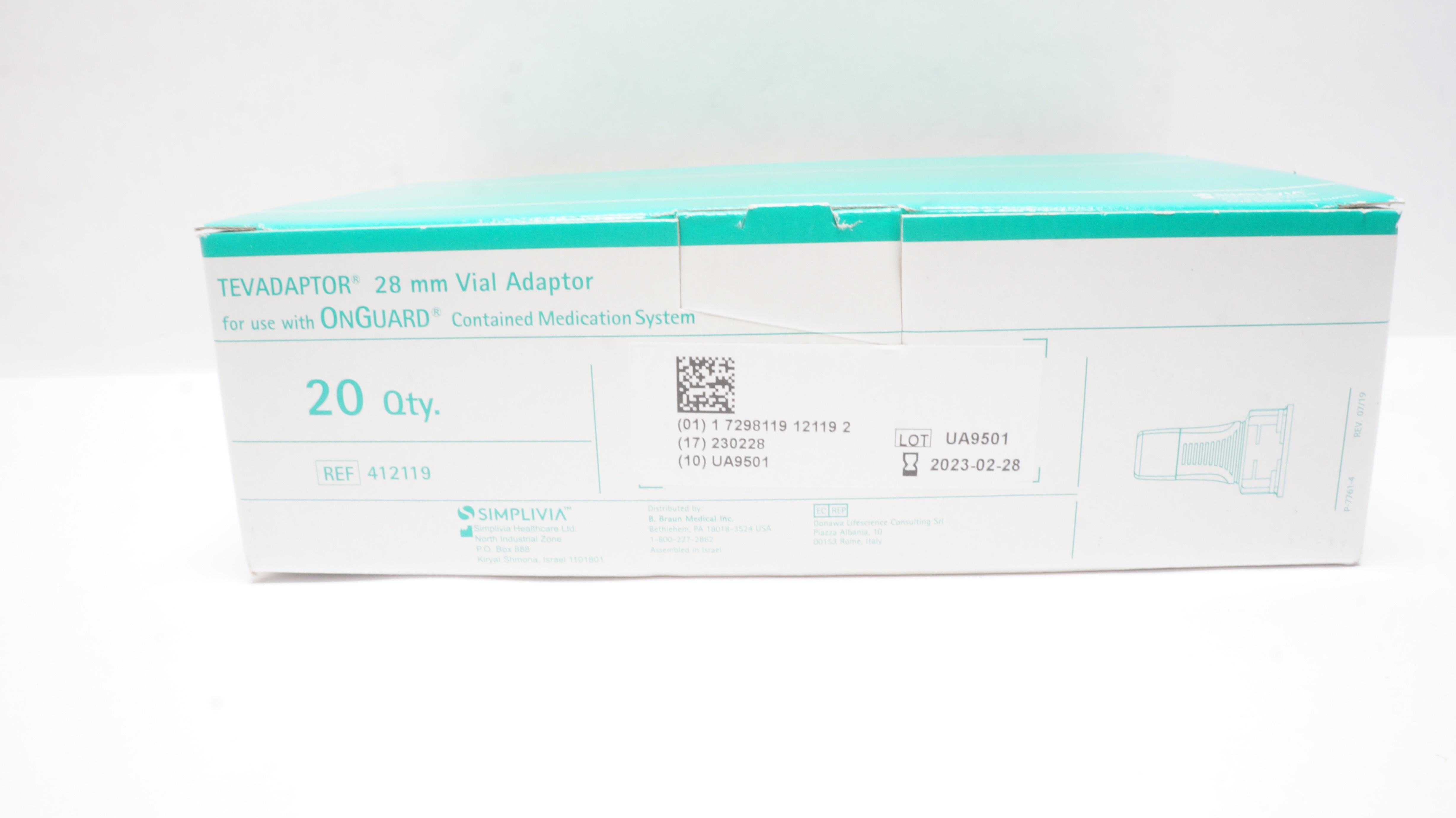 Simplivia 412119 Tevadaptor 28 mm Vial Adaptor - Pack of 20 (x)