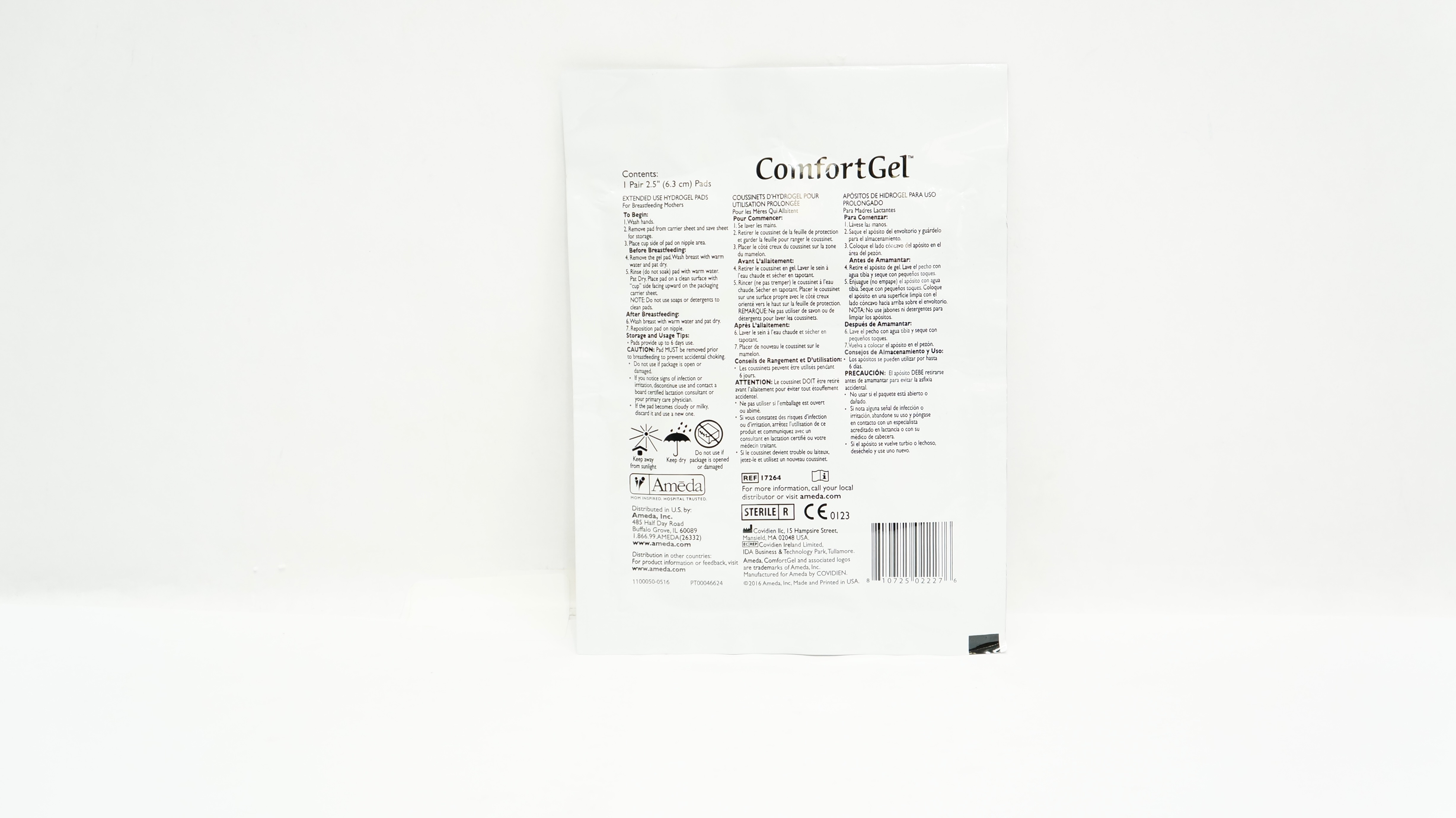 Covidien 17264 Ameda Comfort Gel, One Pair Pads, 2.5inch