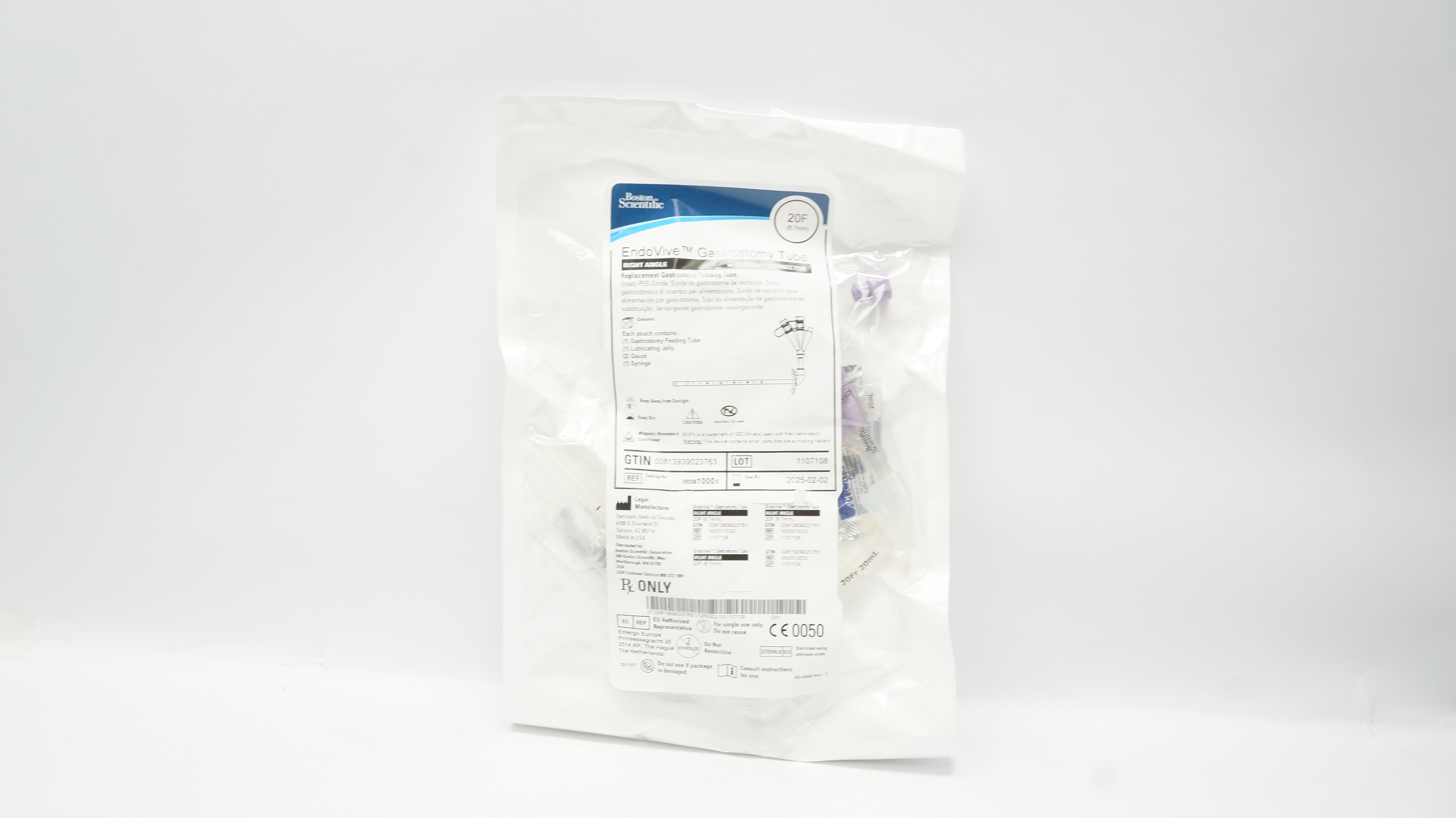 Boston Scientific M00510000 EndoVive Gastrostomy Tube Right Angle 20F (x)