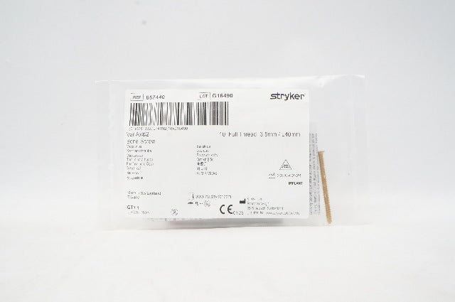 Stryker 657440 VariAx2 Bone Screw T10 Full Thread 3.5mm/L40mm