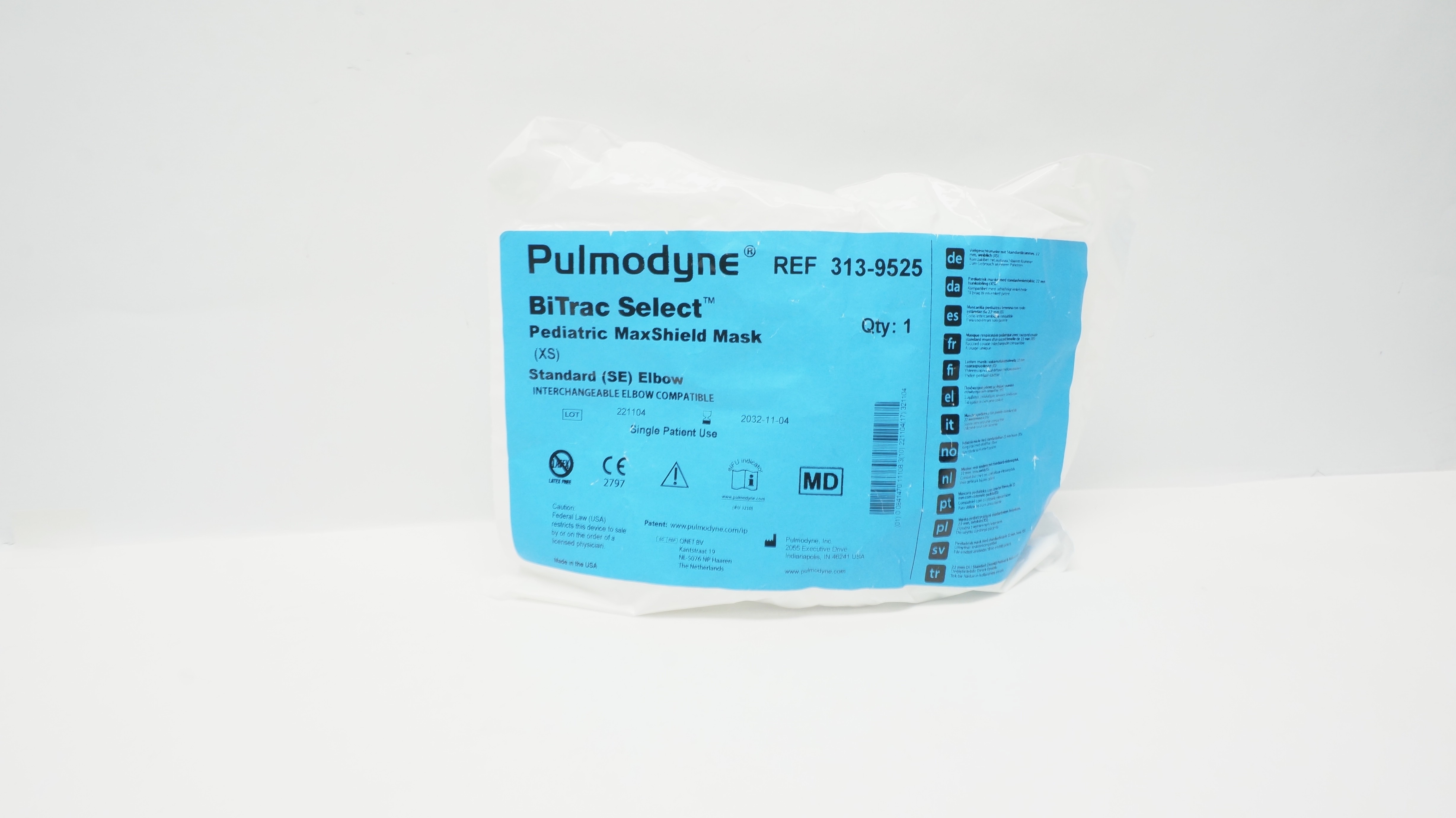 Pulmodyne 313-9525 BiTrac Select Pediatric MaxShield Mask XS