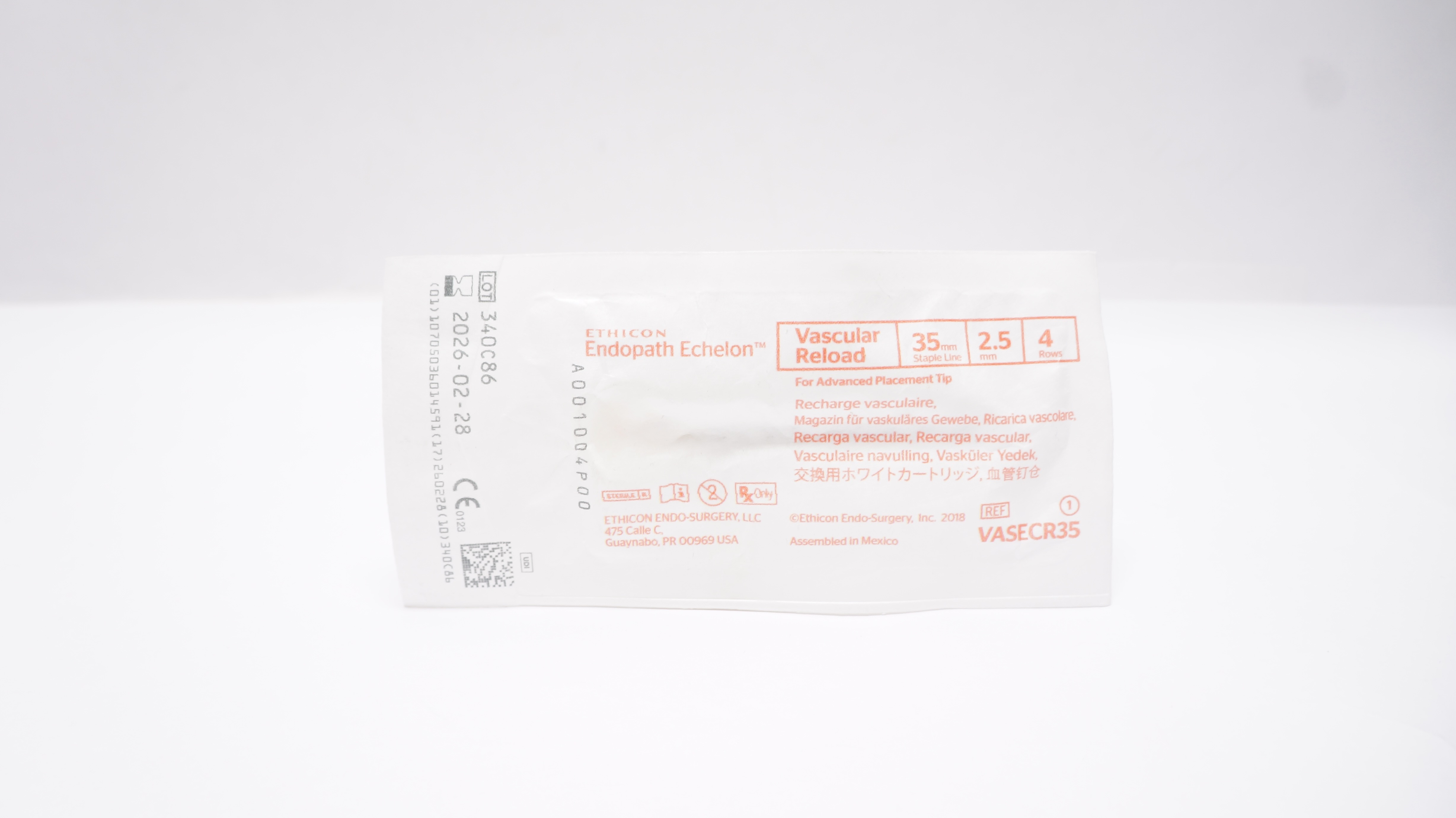 Ethicon VASECR35 Endopath Echelon Vascular Reload 35mm x 2.5mm