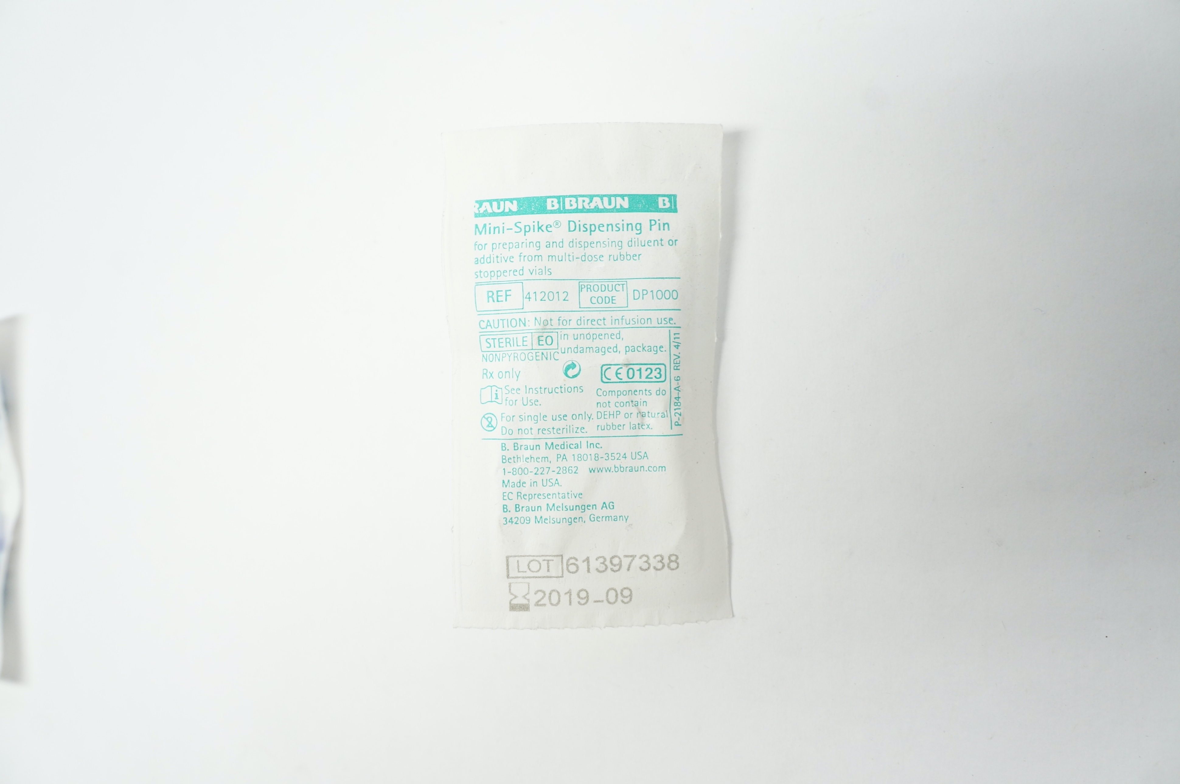 B.Braun 412012 Mini-Spike Dispensing Pin (x)