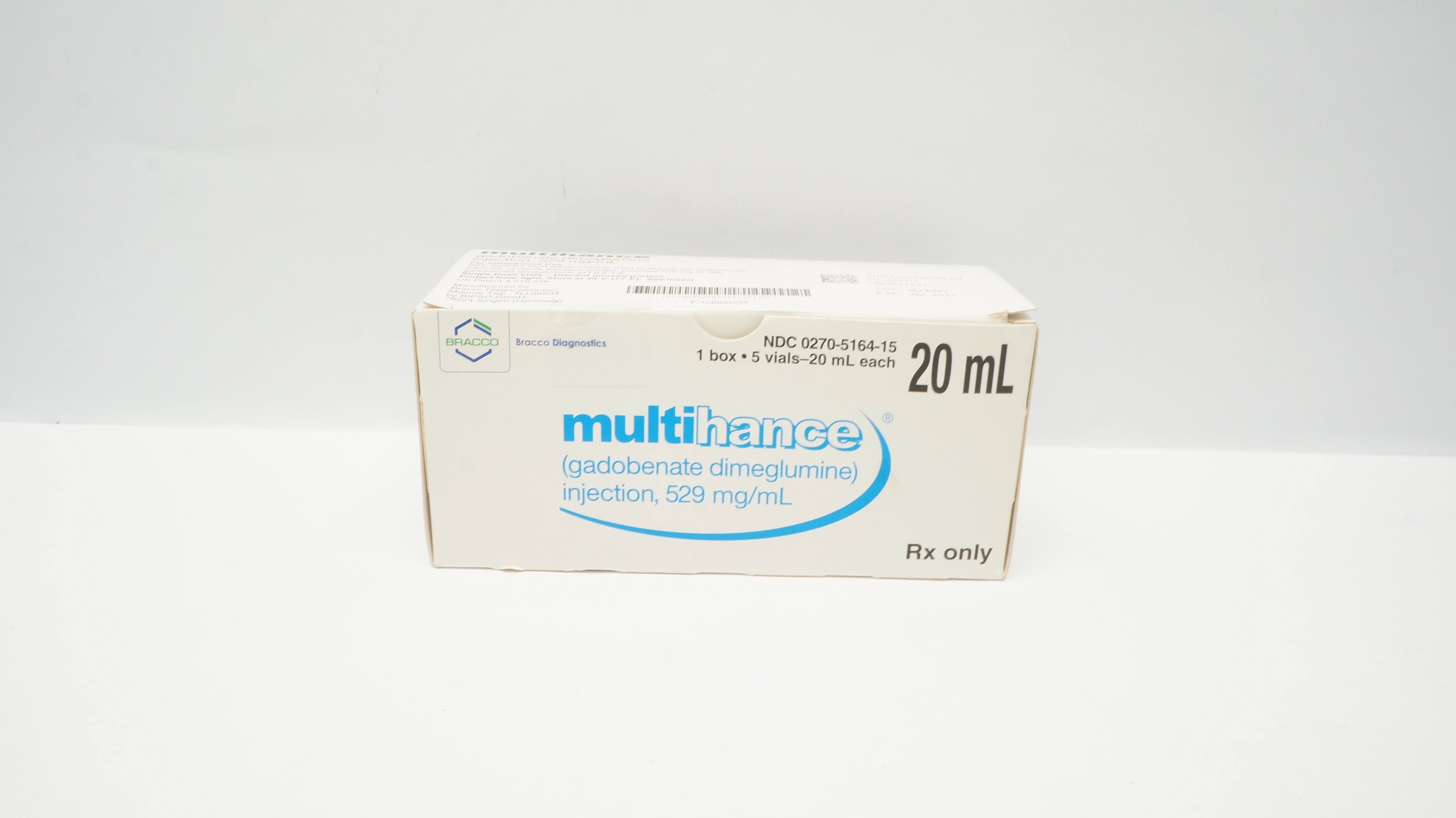 Bracco Diagnostics 0270-5164-15 Multihance 20ml Gadobenate Dimeglumine(x)-Box of 5