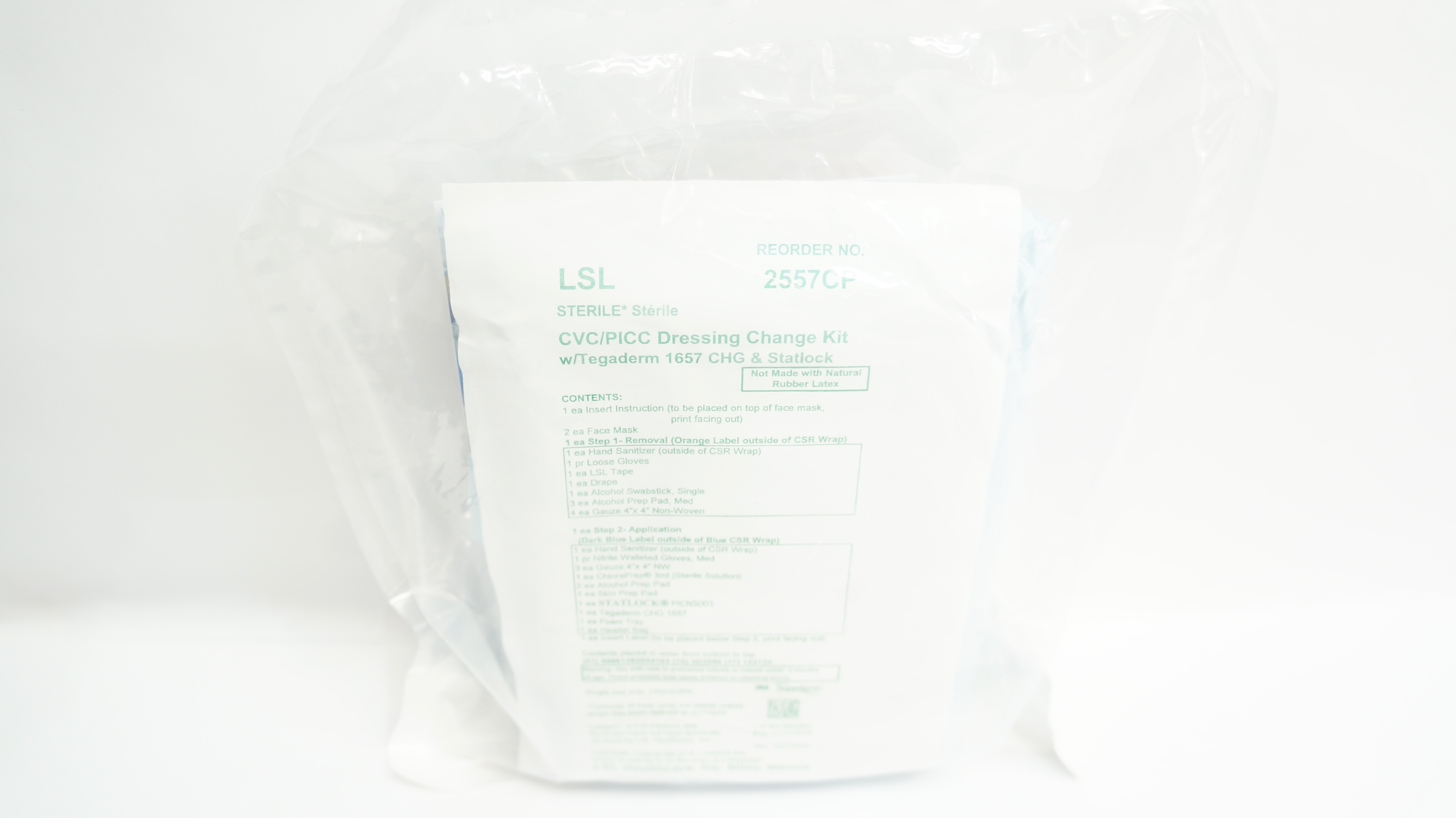 LSL Healthcare 2757CP CVC/PICC Dressing Change Kit w/Tegaderm 1657 CHG &Statlock