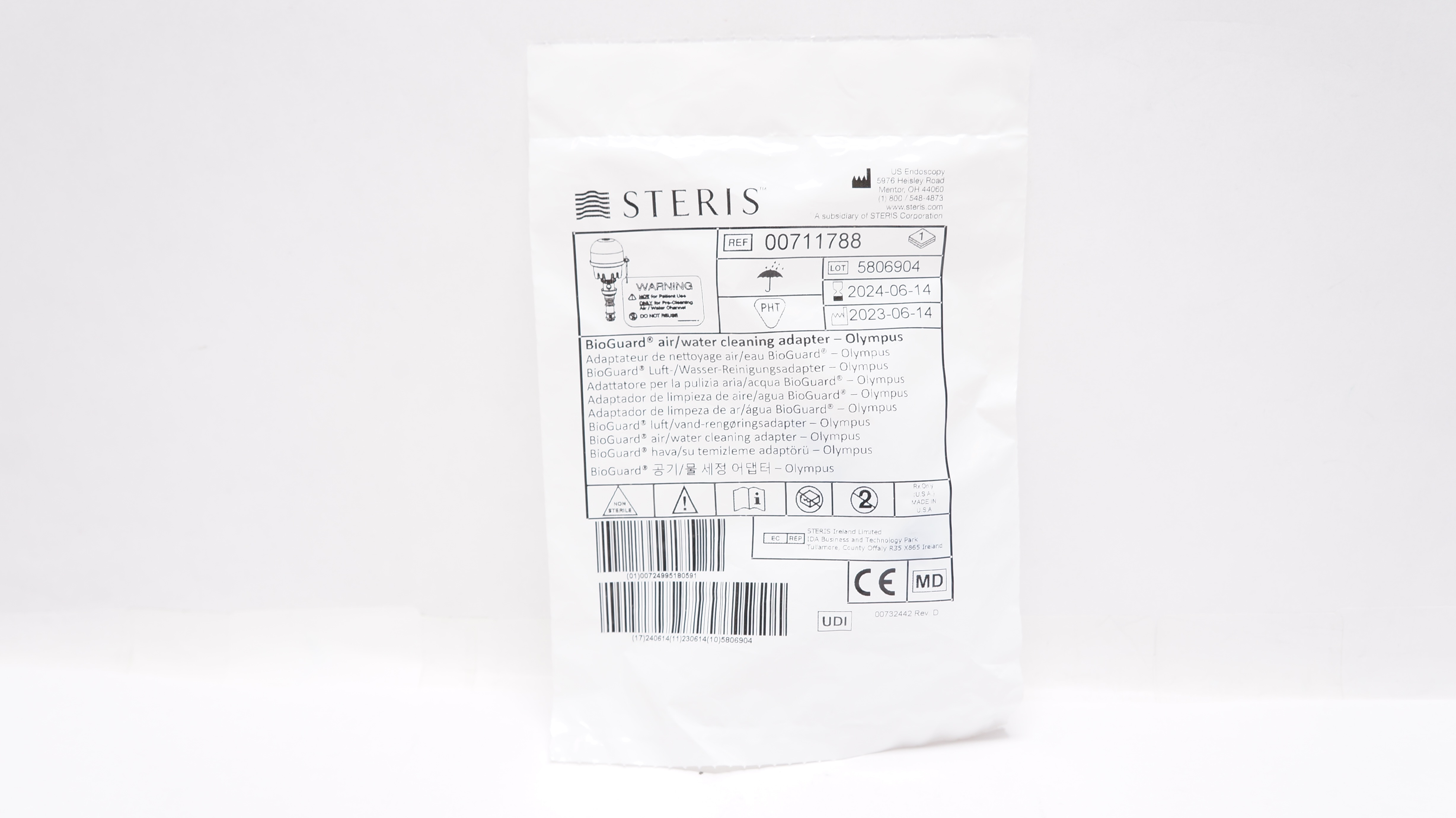 US Endoscopy 00711788 Steris BioGuard Air/Water Cleaning Adapter - Olympus