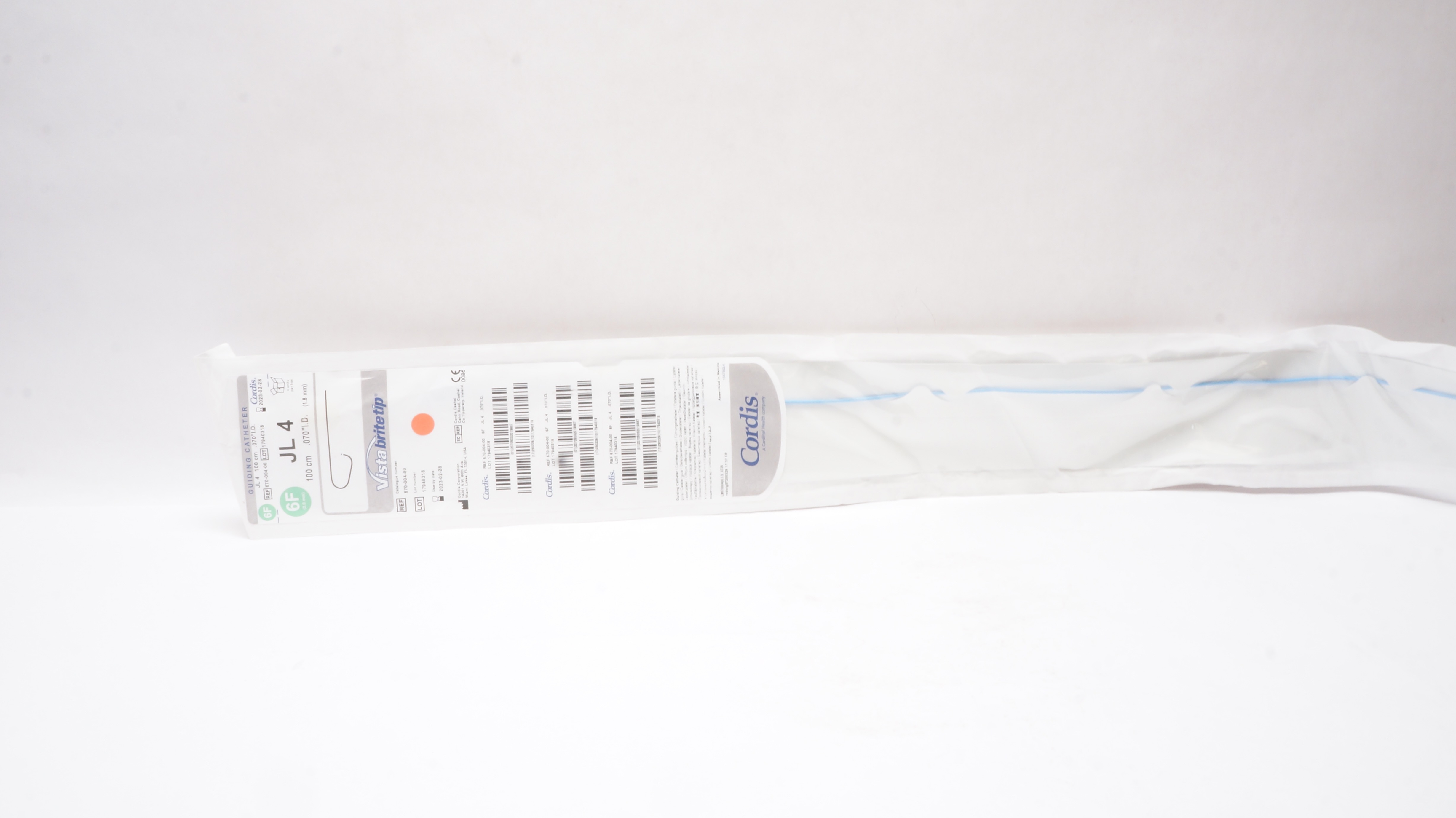 Cordis 670-004-00 VistaBritetip JL 4 Guiding Cath. 6F x .070inch I.D. x 100cm(x)