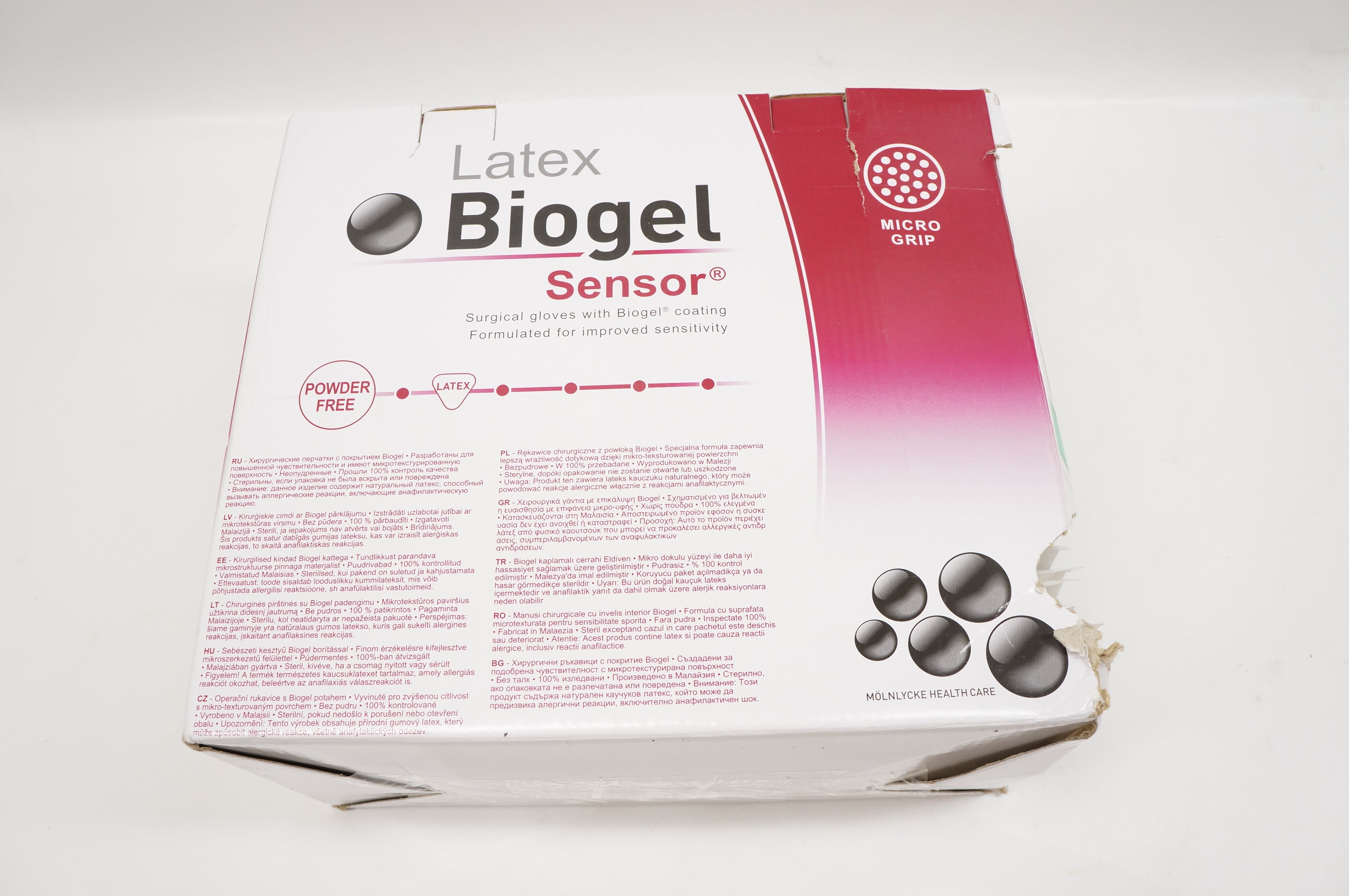 Molnlycke Health Care 30670-01 Biogel Sensor Gloves, Size 7 (x) - Box of 49