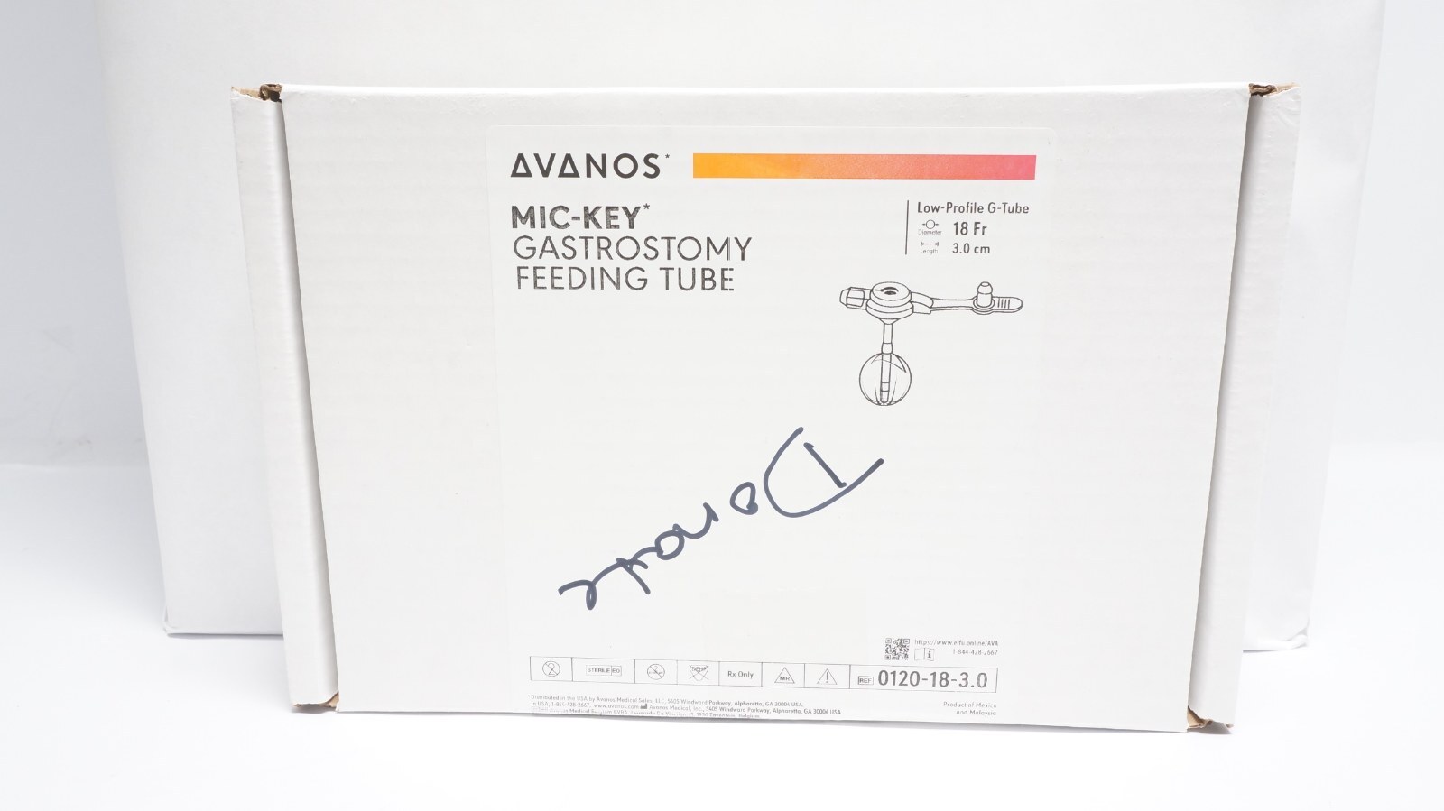 Avanos 0120-18-3.0 MIC-KEY Gastrostomy Feeding Tube 18 Fr 3.0 cm