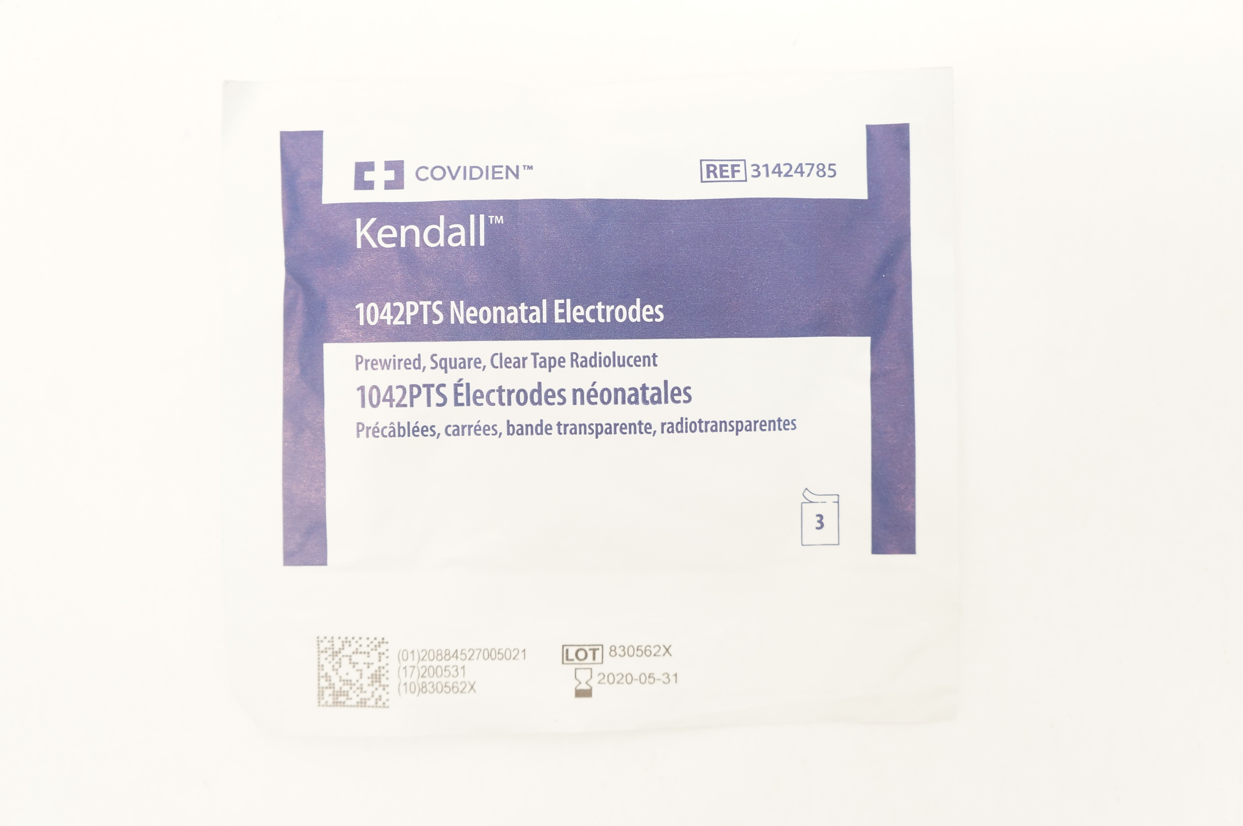 Covidien 31424785 Kendall 1042PTS Neonatal Electrodes (x) - Pack of 3