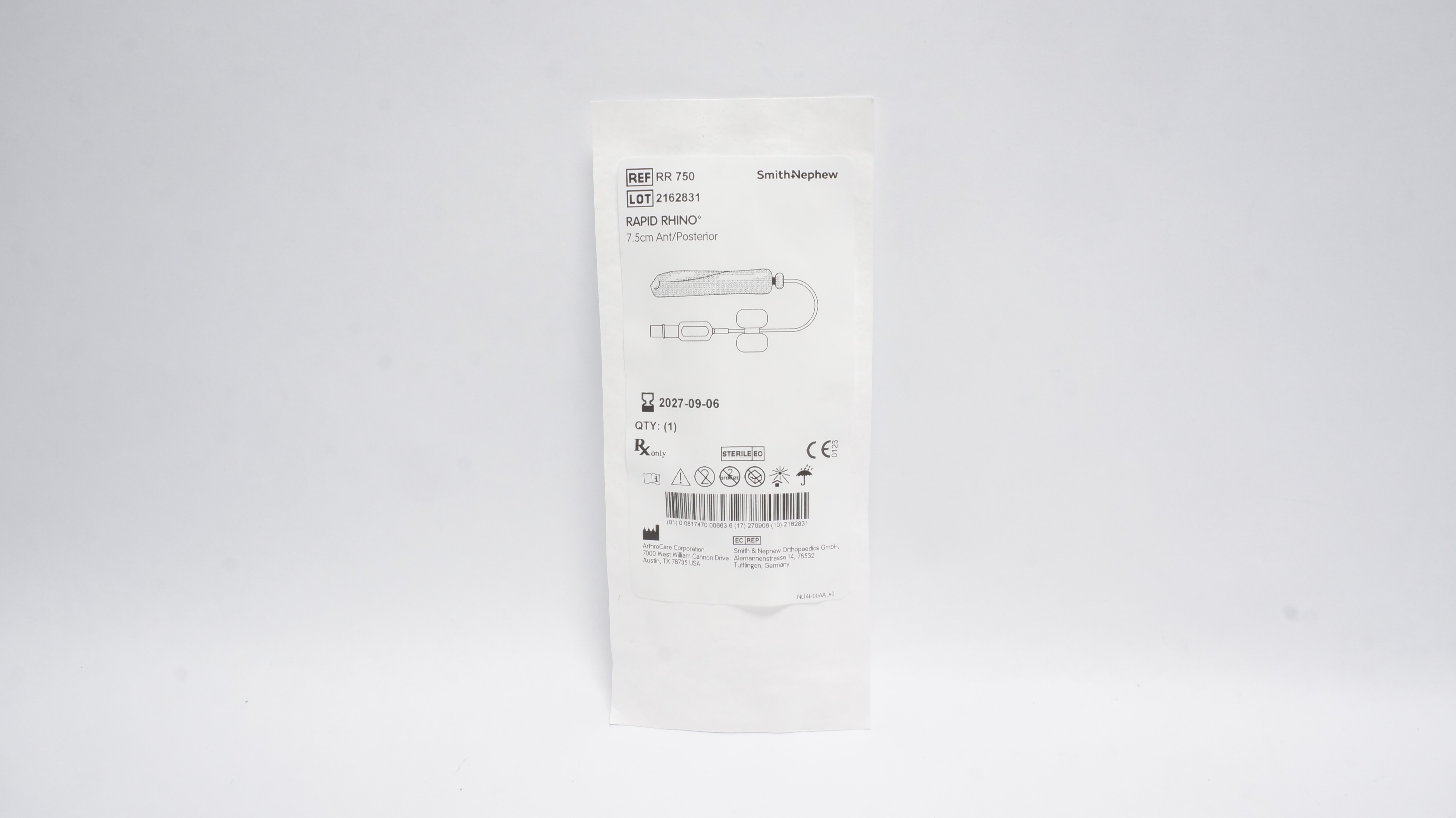 ArthroCare RR750 Smith&Nephew Rapid Rhino 7.5cm Ant/Posterior