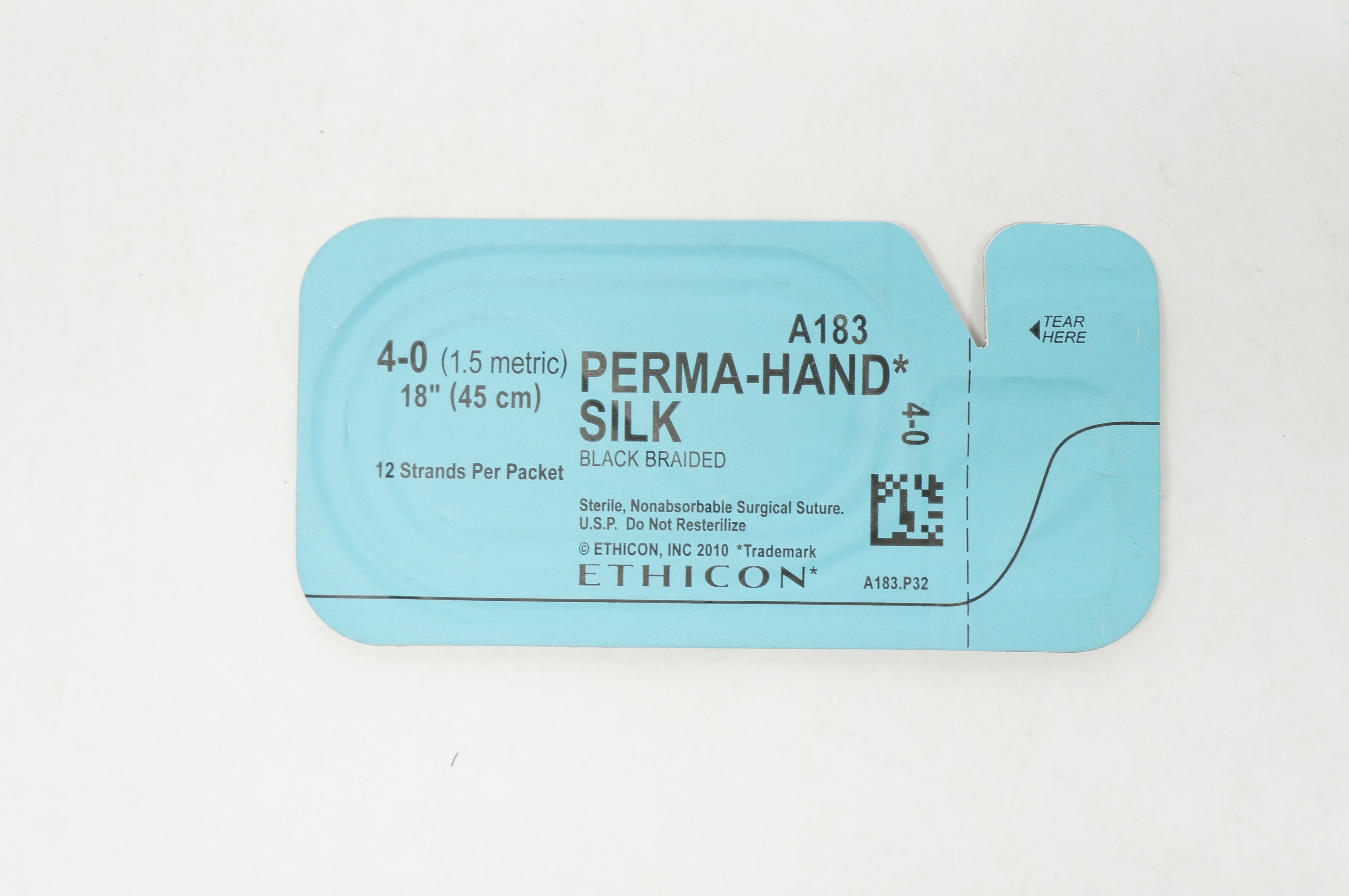 Ethicon A183 4-0 Perma-Hand Silk Surgical Stre Black Braided 18 inch
