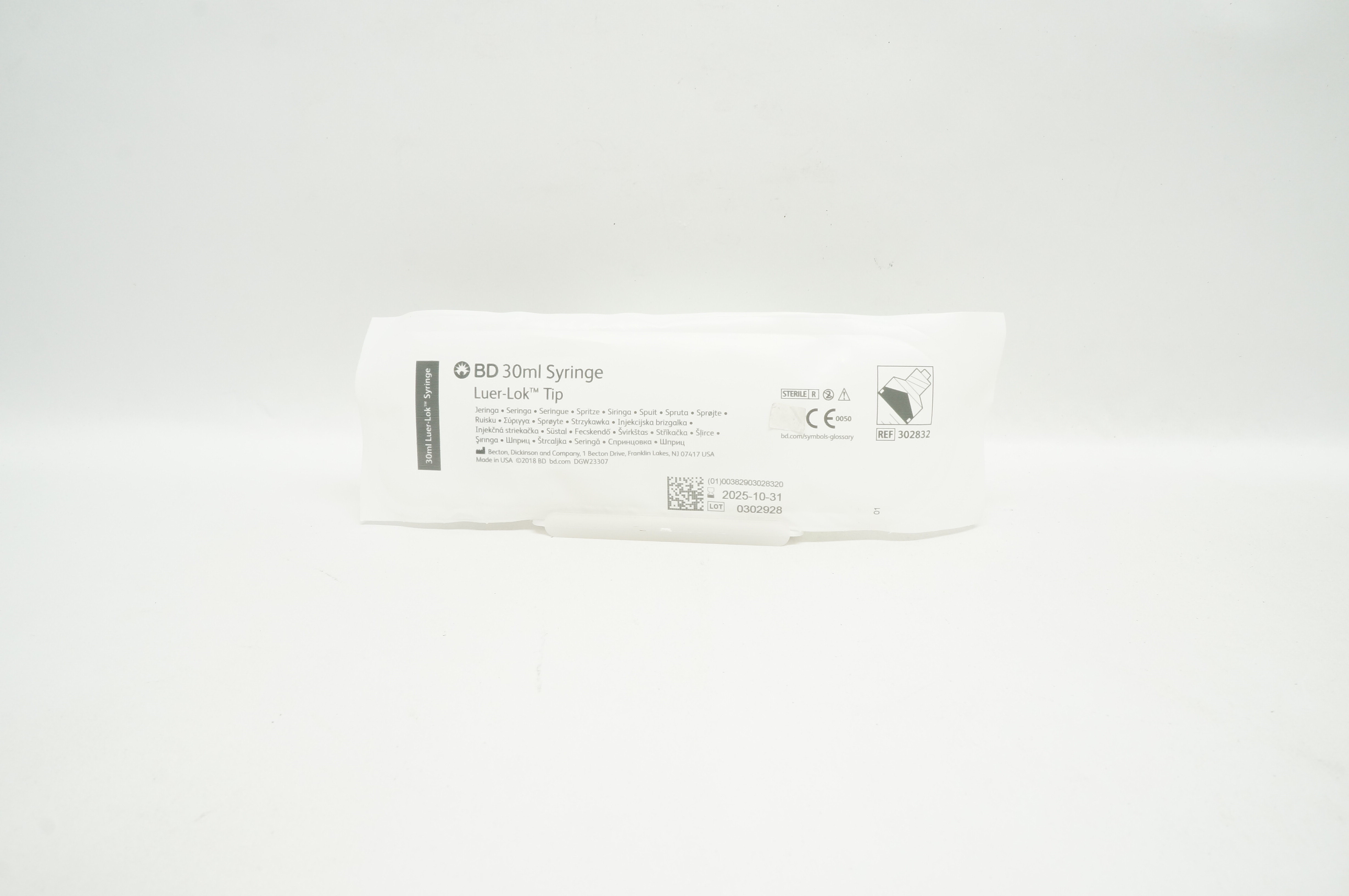 BD 302832 Luer-Lok Tip 30ml Syringe