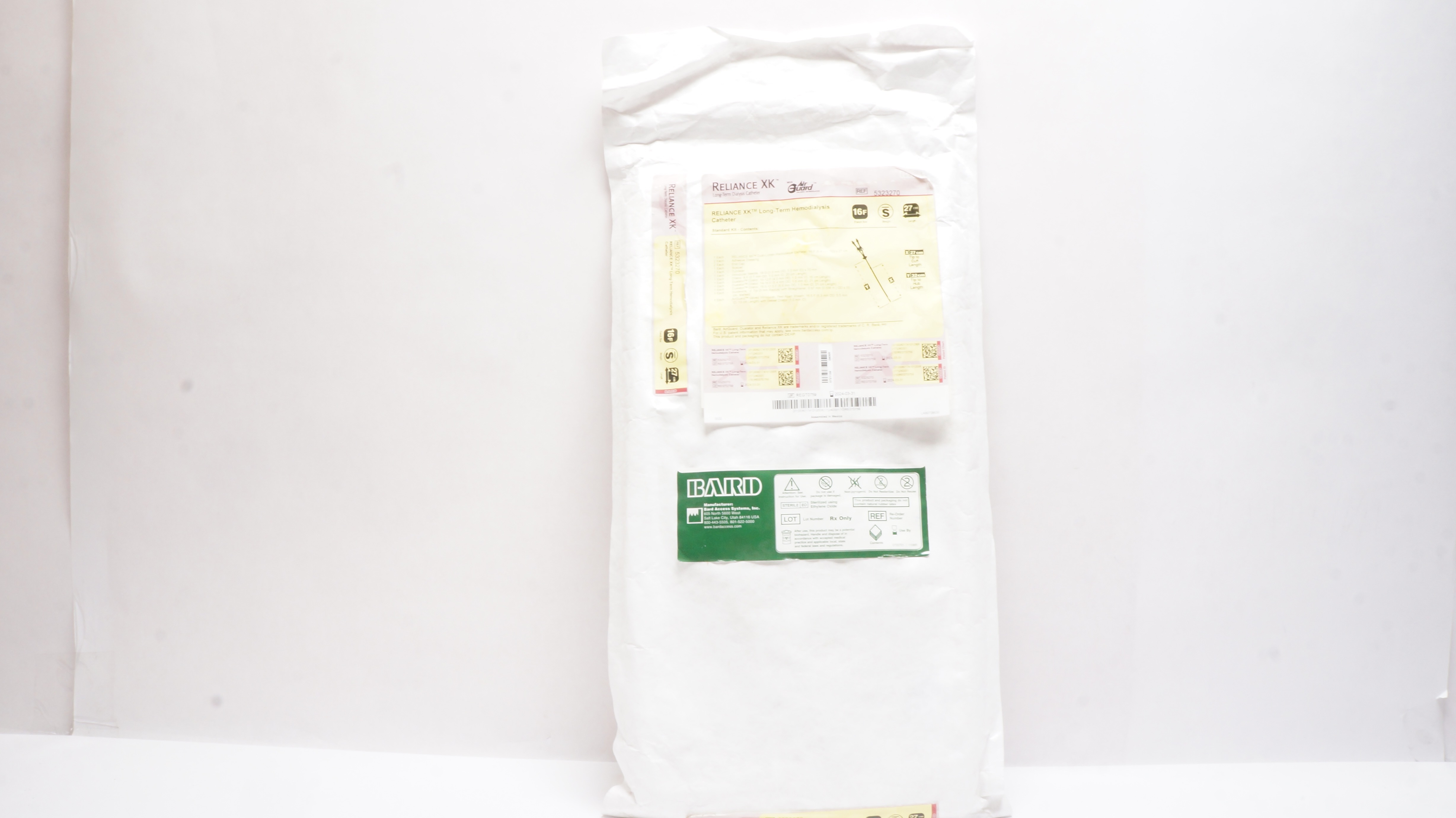 Bard 5323270 Reliance XK Long-Term Hemodialysis Cath 16F x 27cm
