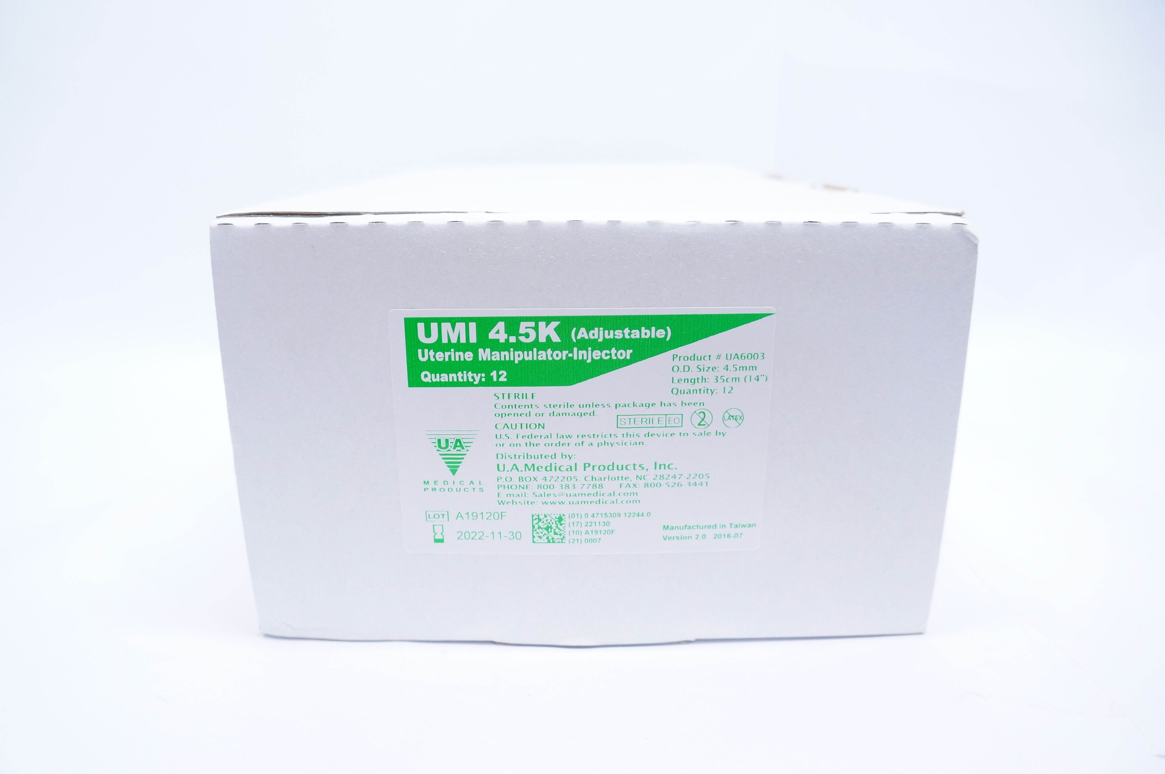 U.A. Medical UA6003 UMI 4.5K Uterine Manipulator-Injector 4-1/2mm - Box of 12