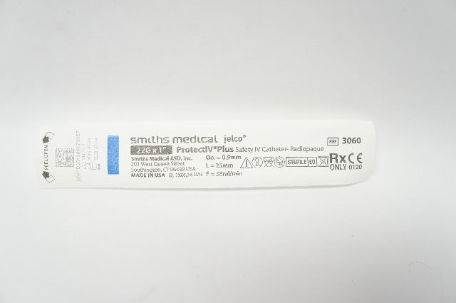 Smiths Medical 3060 Jelco ProtectIV Plus Safety Cath. 22G x 1inch, 38ml/min (x)