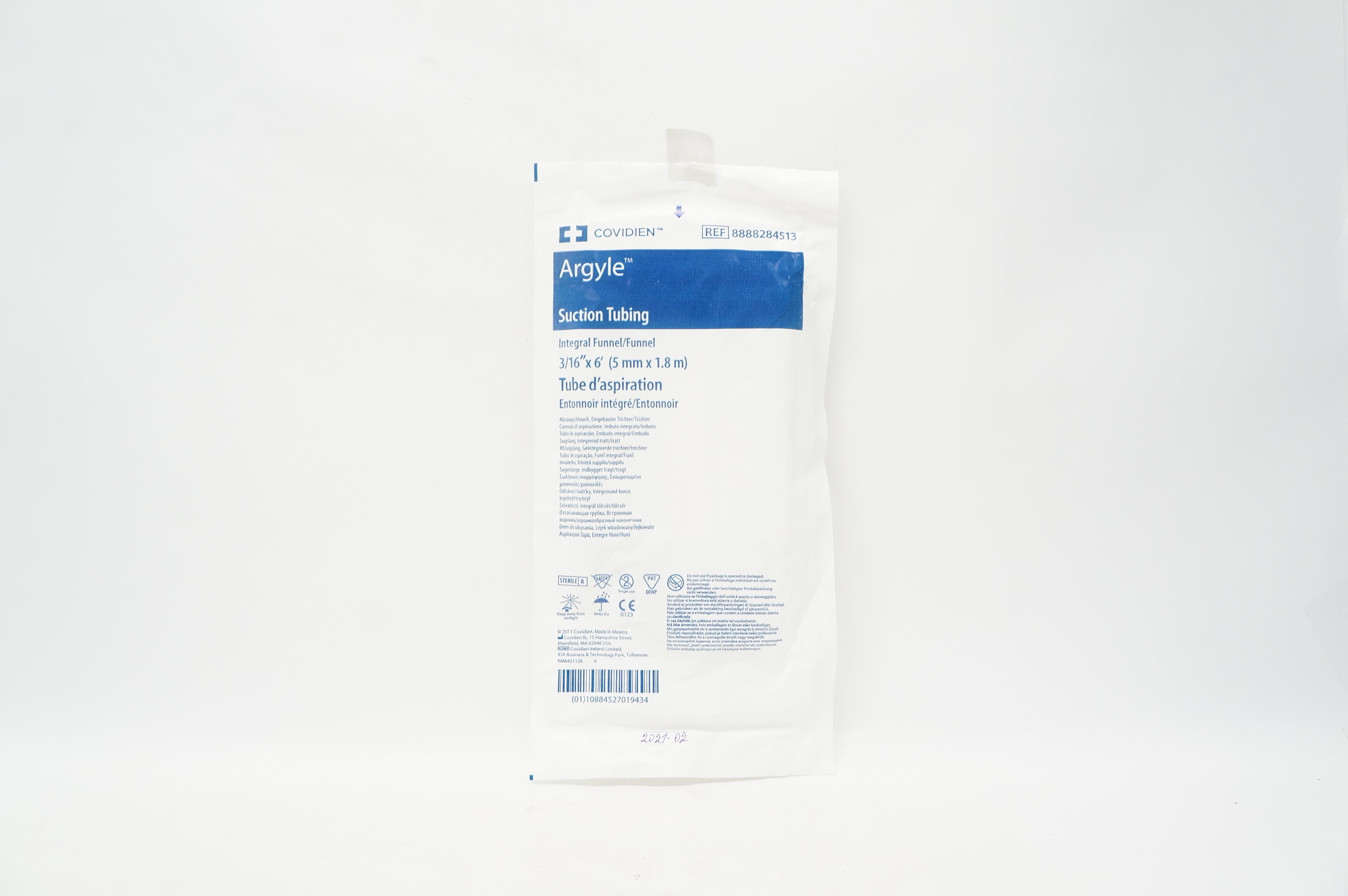 Covidien 8888284513 Argyle Suction Tubing, Integral Funnel/Funnel 3/16inx 6ft(x)