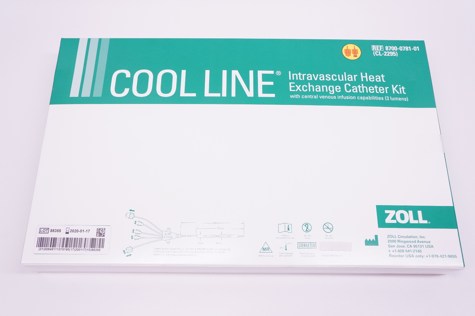 Zoll 8700-0781-01 Cool Line Intravascular Heat Exchange Cath. Kit (x)