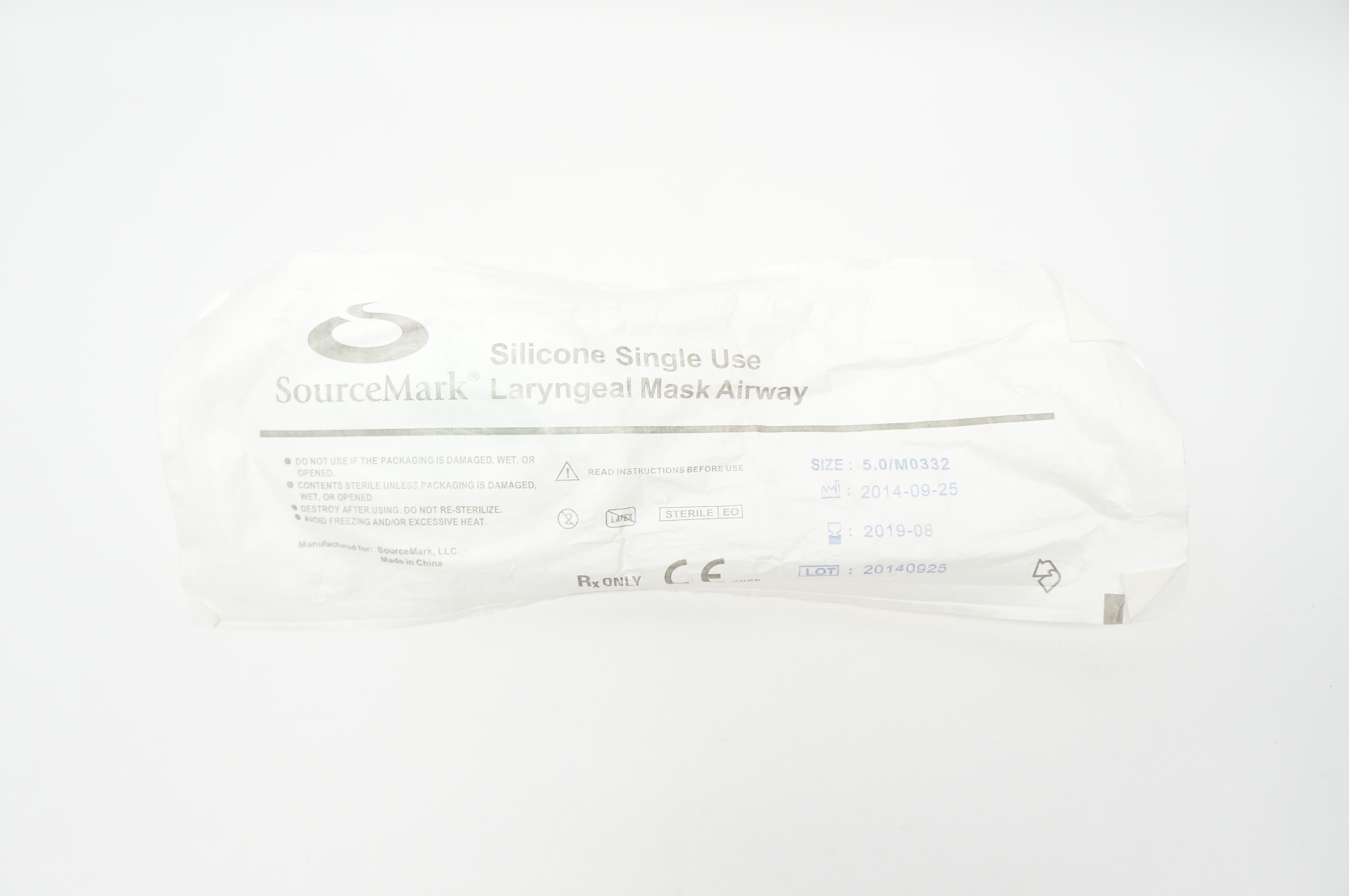 SourceMark M0332 Silicone Laryngeal Mask Airway Size 5.0 70-100kg <40ml/60cm(x)