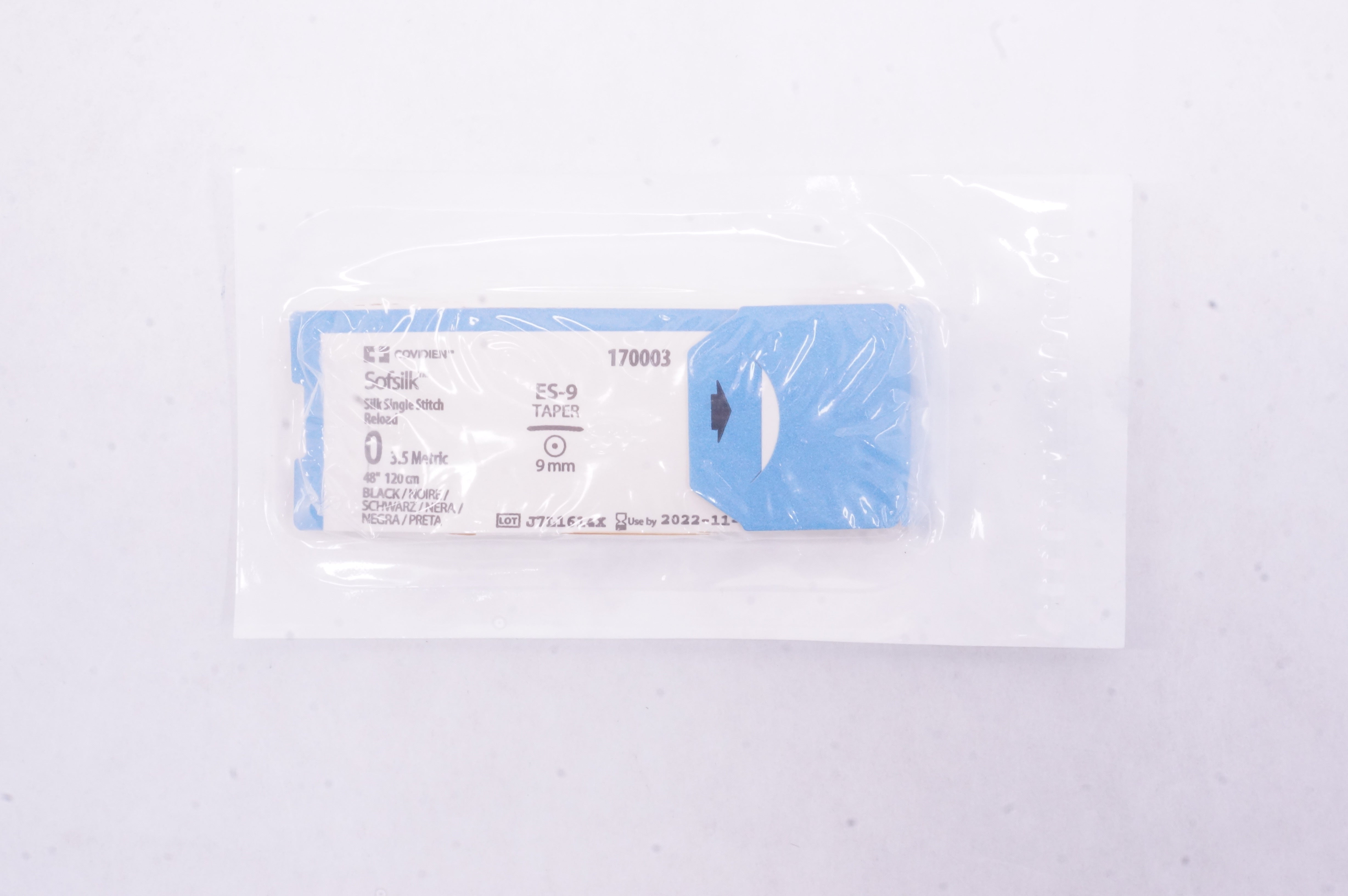 Covidien 170003 0 Sofsilk Silk Single Stitch Reload, ES-9 Taper 9mm 48inch