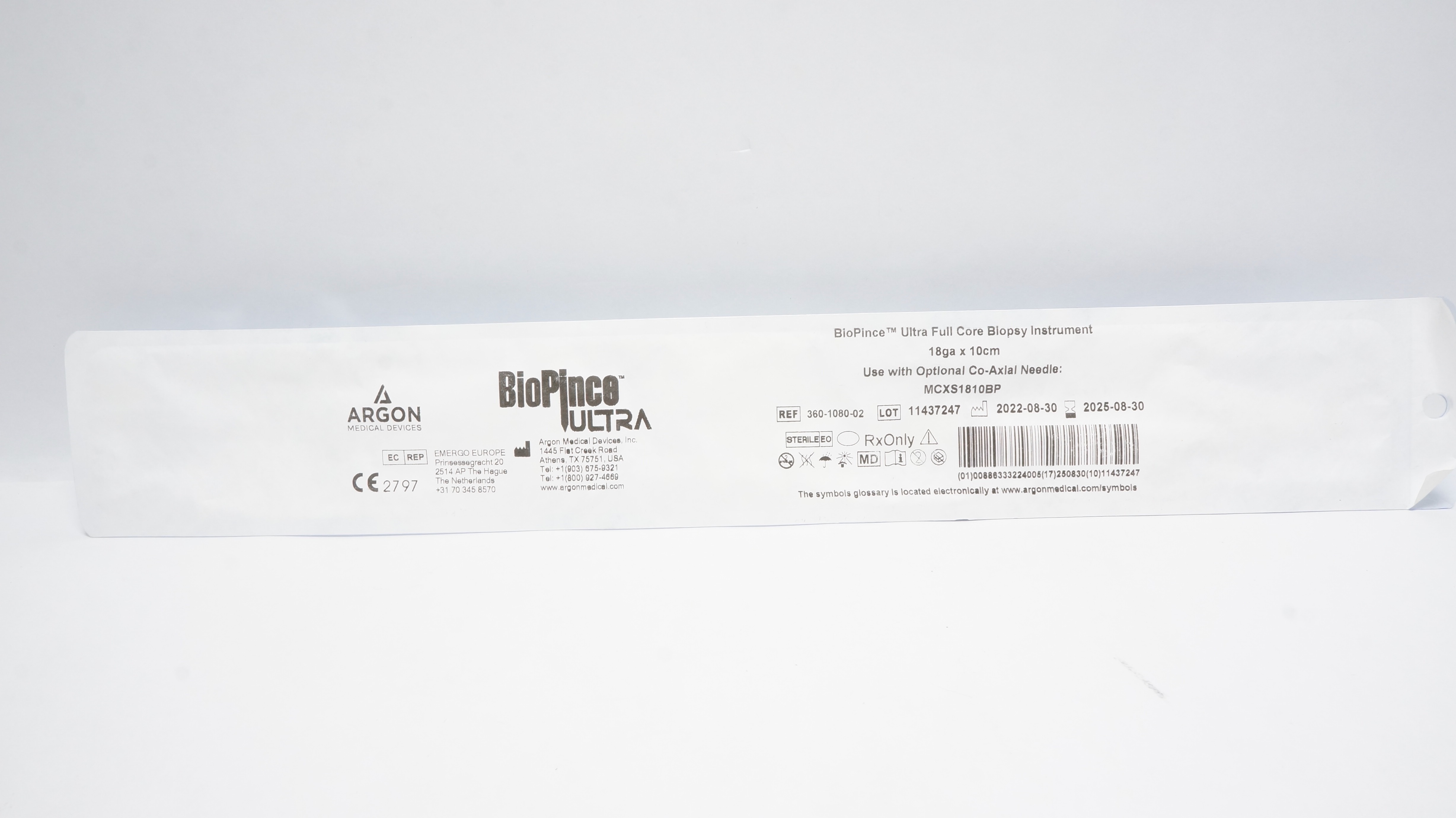BioPince 360-1080-02 Ultra FUll Córę Biopsy Instrument 18Ga x 10cm (x)