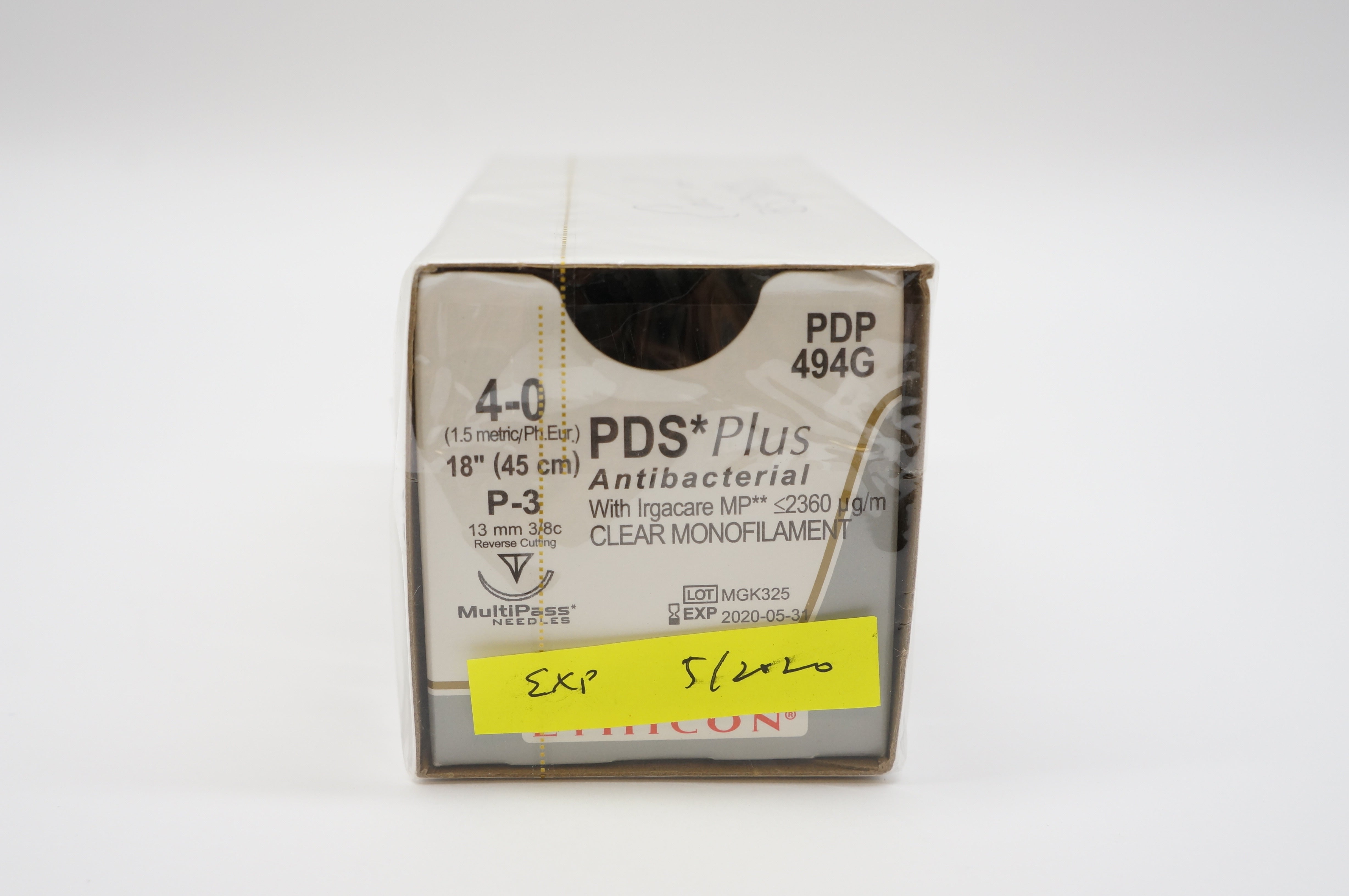 Ethicon PDP494G 4-0 PDS Plus, P-3, 13mm 3/8c, 18inch (x) - Box of 12