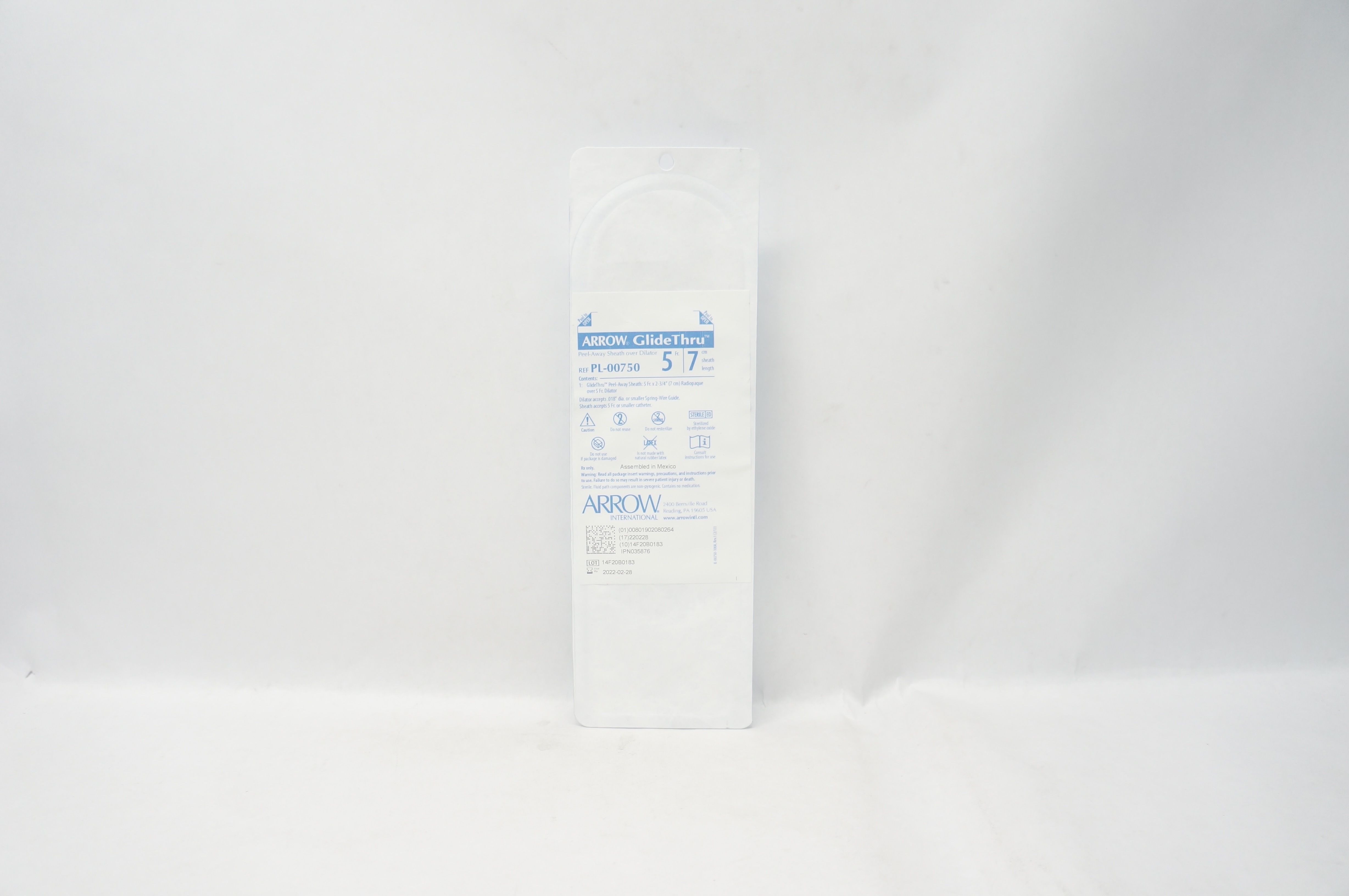 Arrow PL-00750 GlideThru Peel-Away Sheath over Dilator 5Fr x 7cm (x)