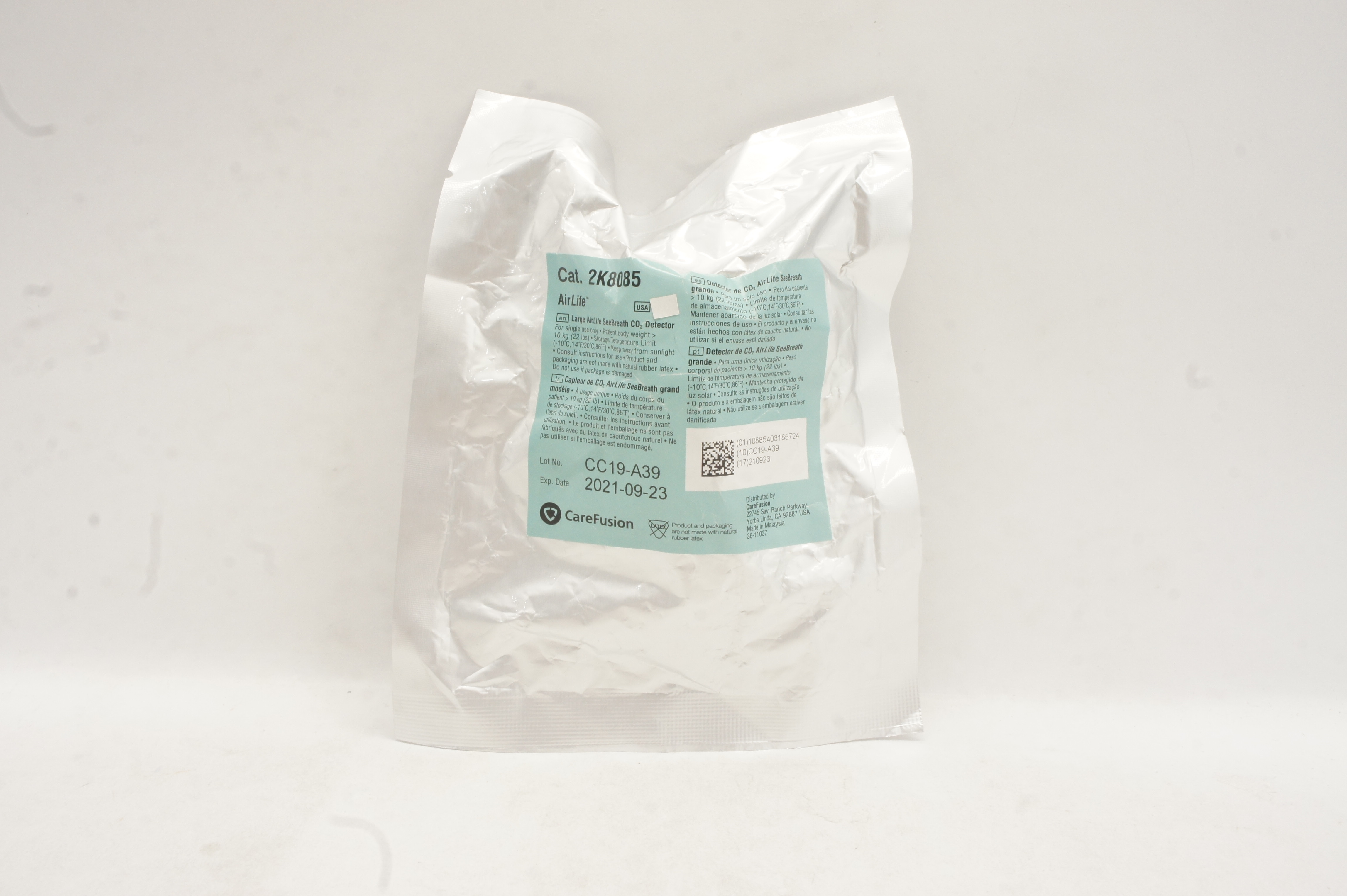 CareFusion 2K8085 AirLife Large SeeBreath CO2 Detector >22lbs (x)