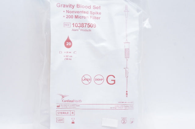 Cardinal Health 10387509 Gravity Blood Set 26ml