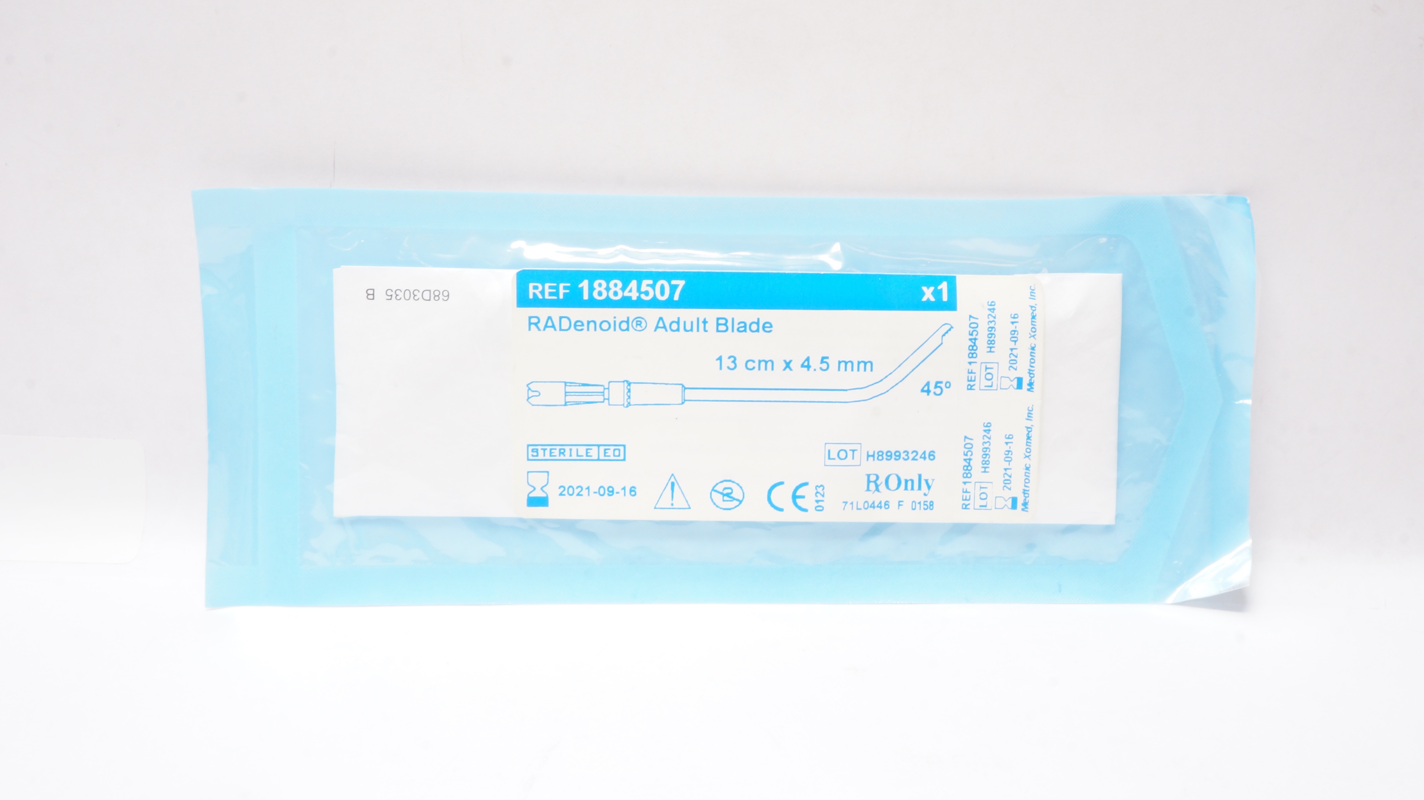 Medtronic 1884507 RADenoid Adult Blade 13cm x 4.5mm 45Degree (x)