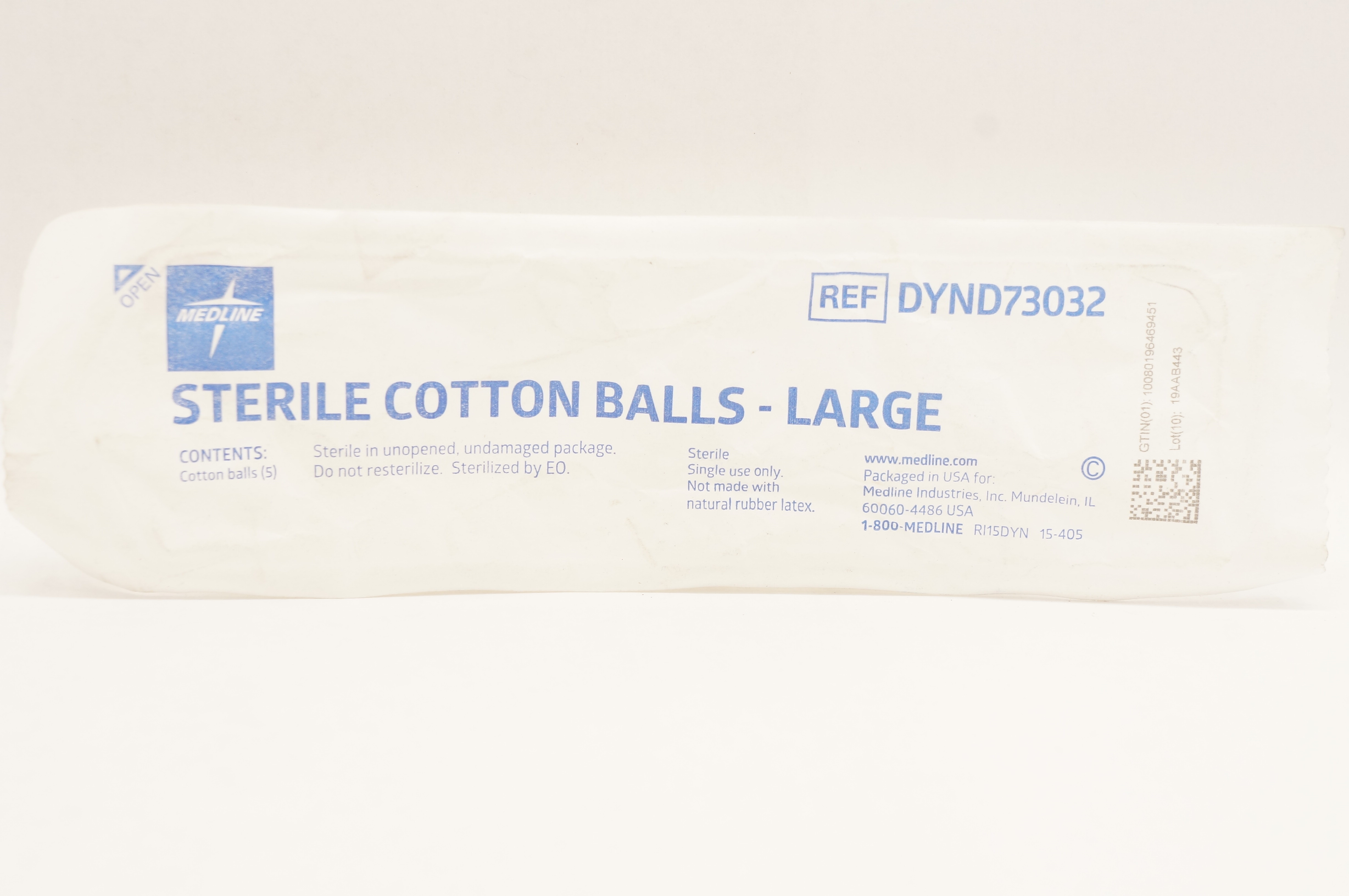 Medline DYND73032 Sterile Cotton Balls-Large - Pack of 5