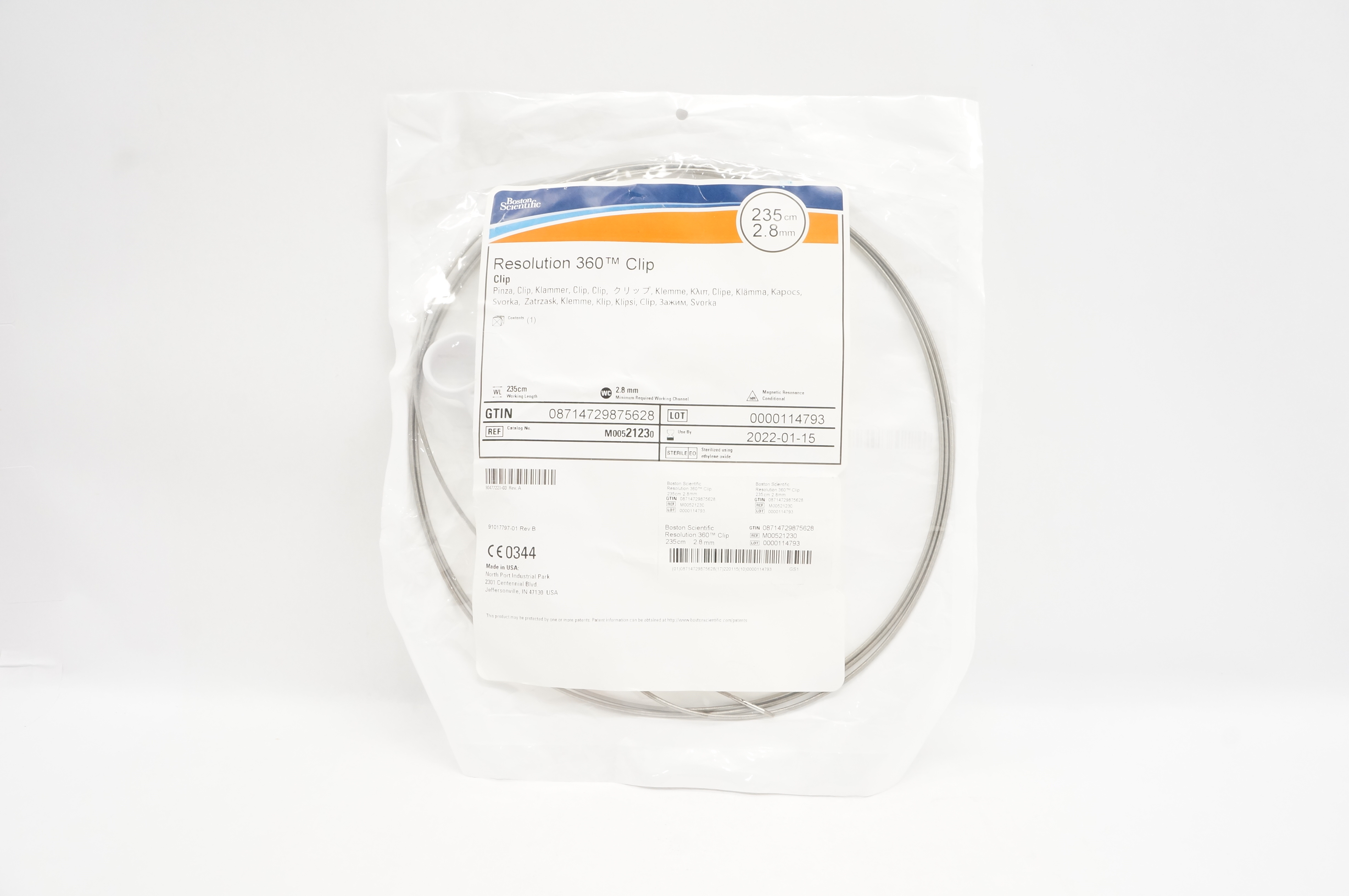 Boston Scientific 2123 Resolution 360 Clip 235 cm x 2.8 mm