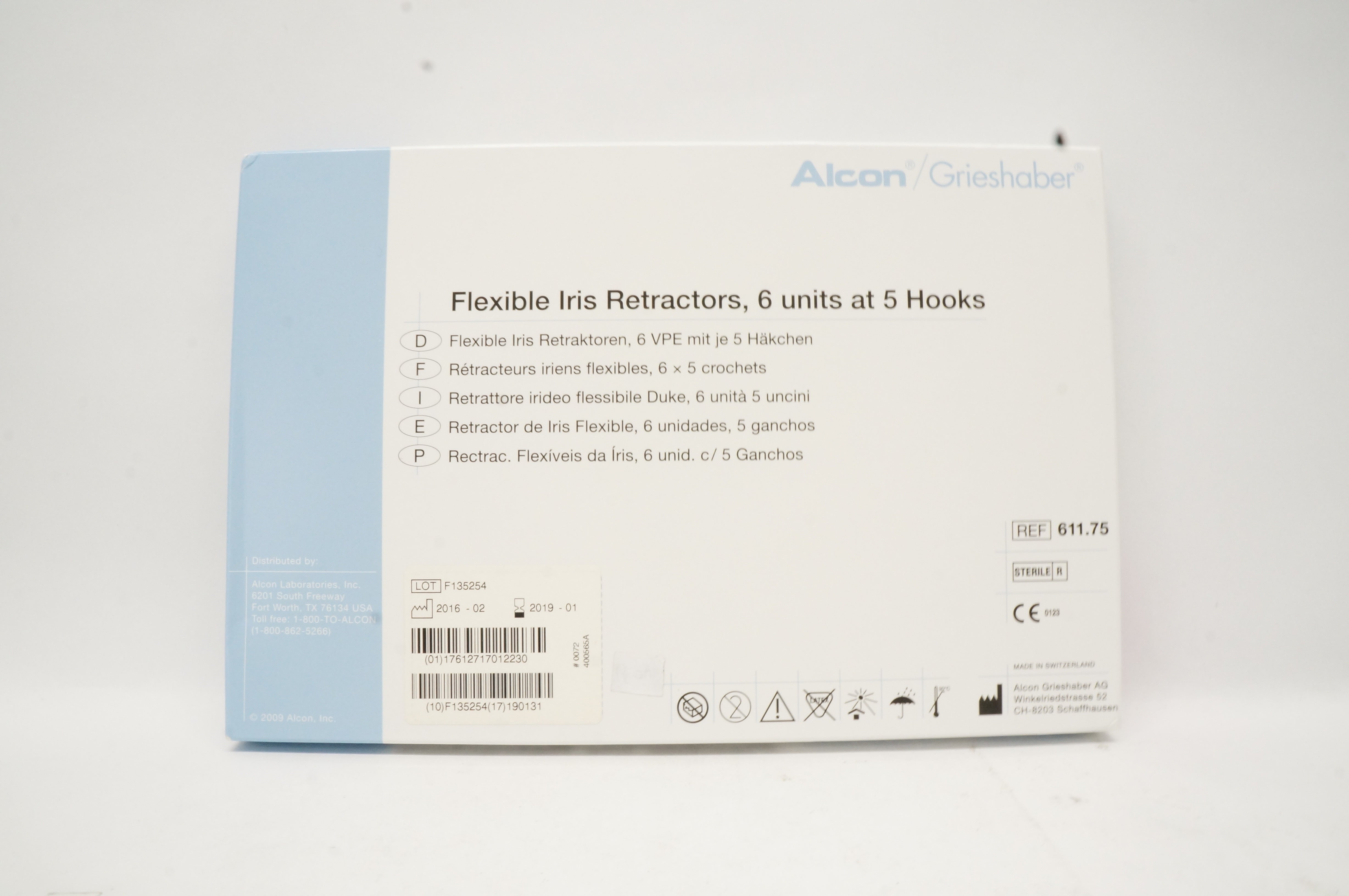 Alcon 611.75 Flexible Iris Retractor (x) - Box of 6 Units at 5 Hooks