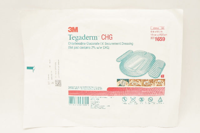 3M 1659 Tegaderm CHG I.V. Securement Dressing 4 x 6-1/8inch (x)