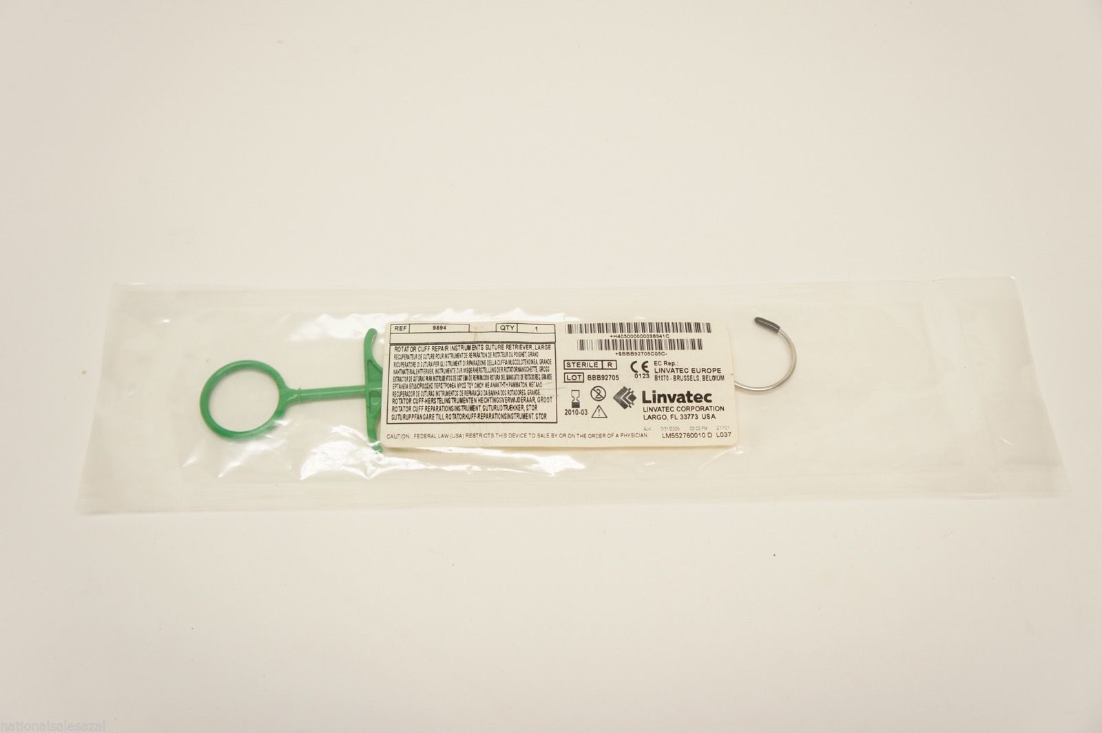 9894 ~ Linvatec Rotator Cuff Repair Inst Stre Retriever Large (x) ~ Lot of 10