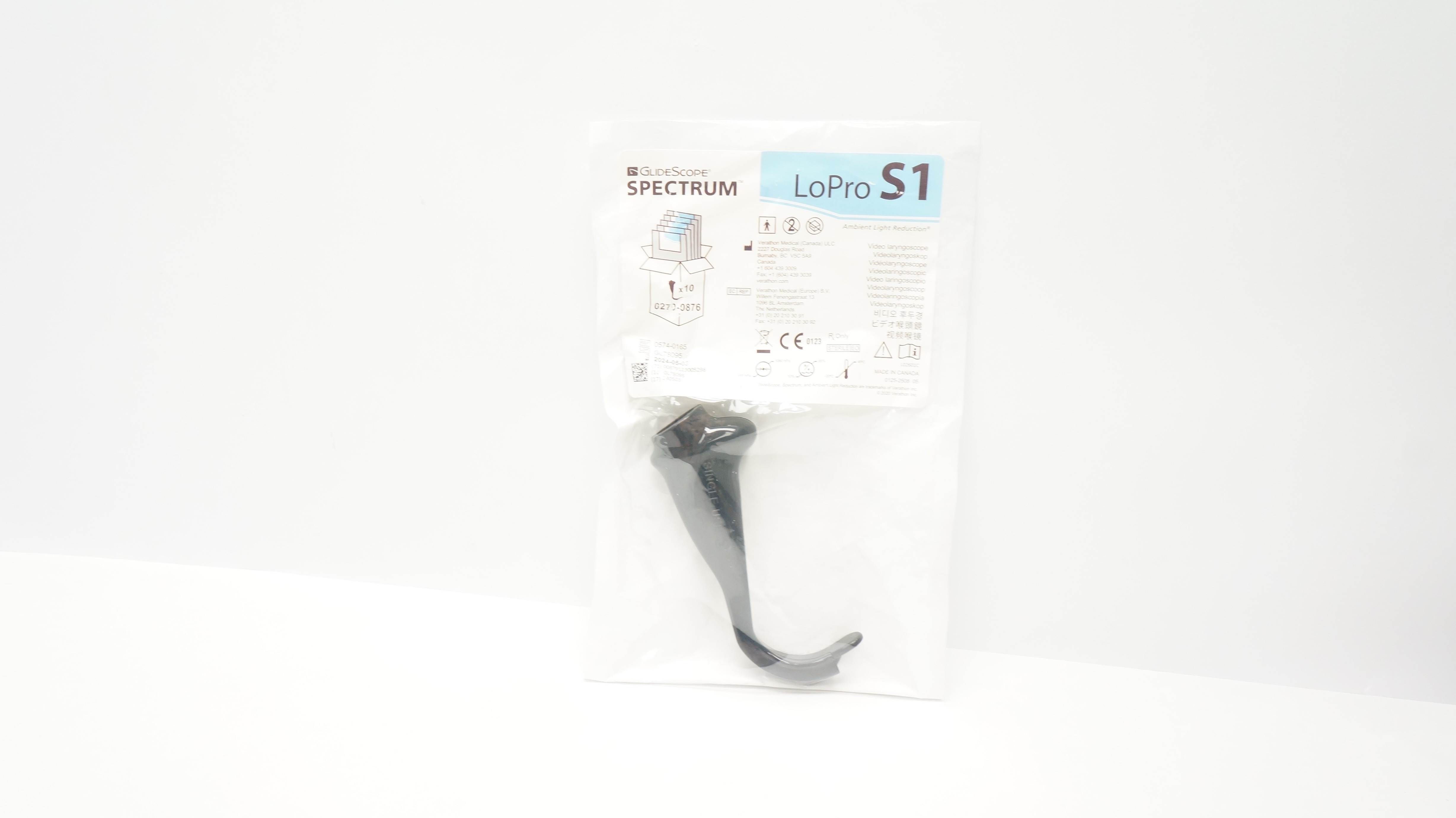 Verathon 0574-0165 GlideScope Spectrum LoPro S1 Video Laryngoscope (x)