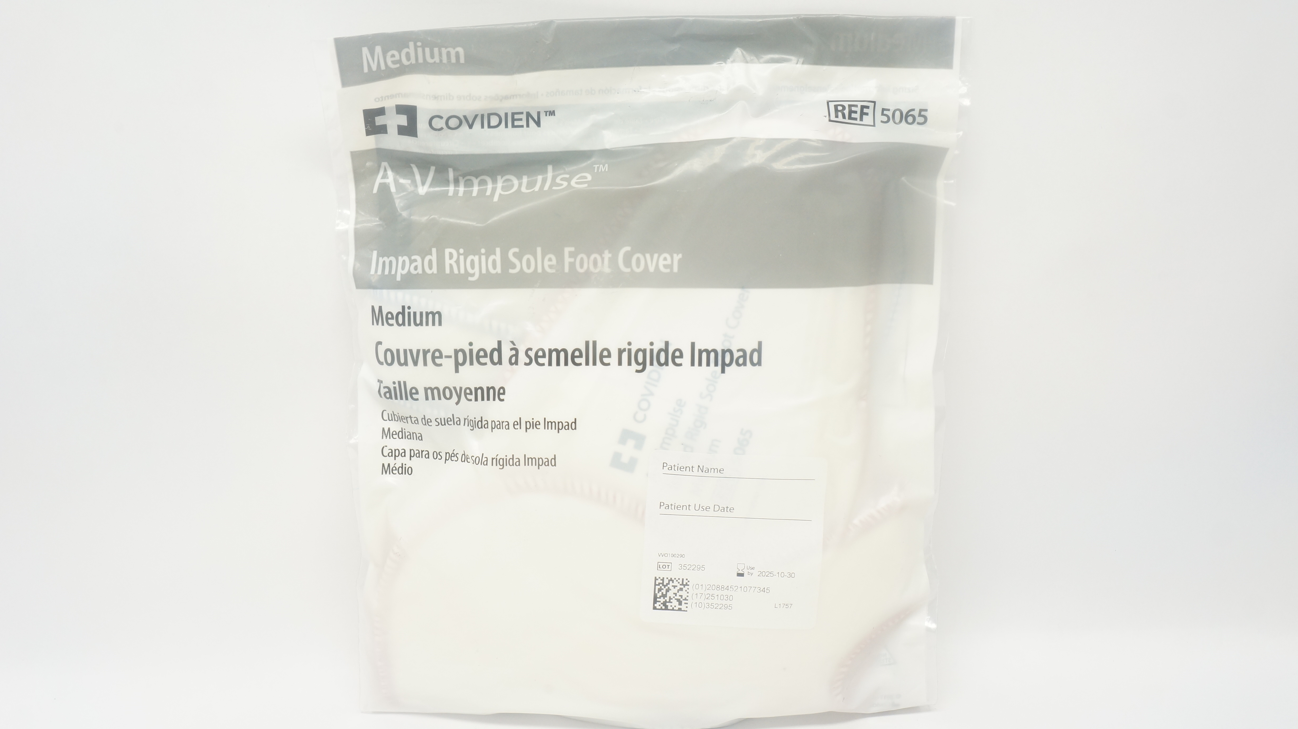 Covidien 5065 A-V Impulse Impad Rigid Sole Foot Cover Medium