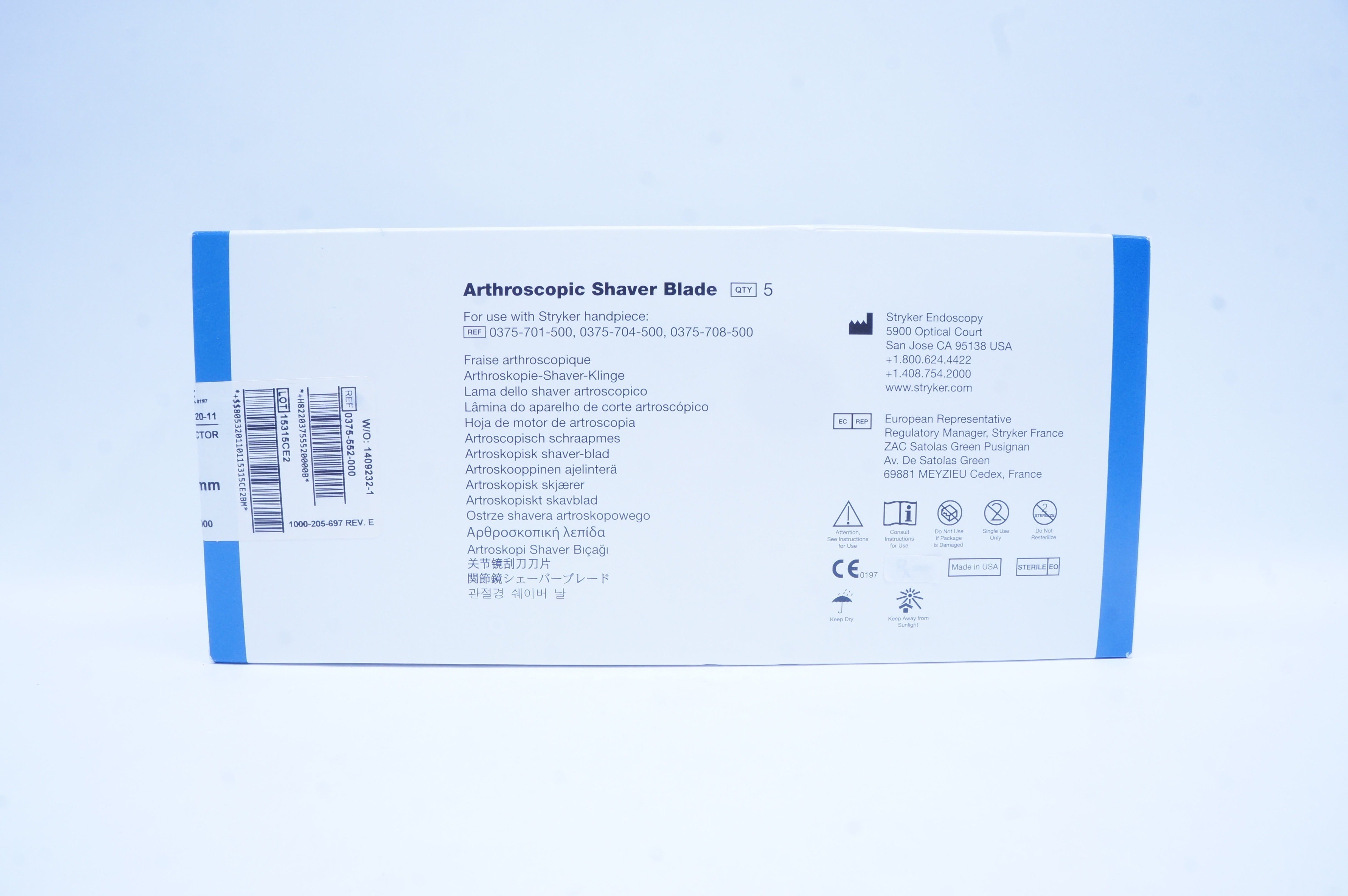 Stryker 0375-552-000 Formula Arthroscopic Shaver Blade 5.0mm (x) - Box of 5