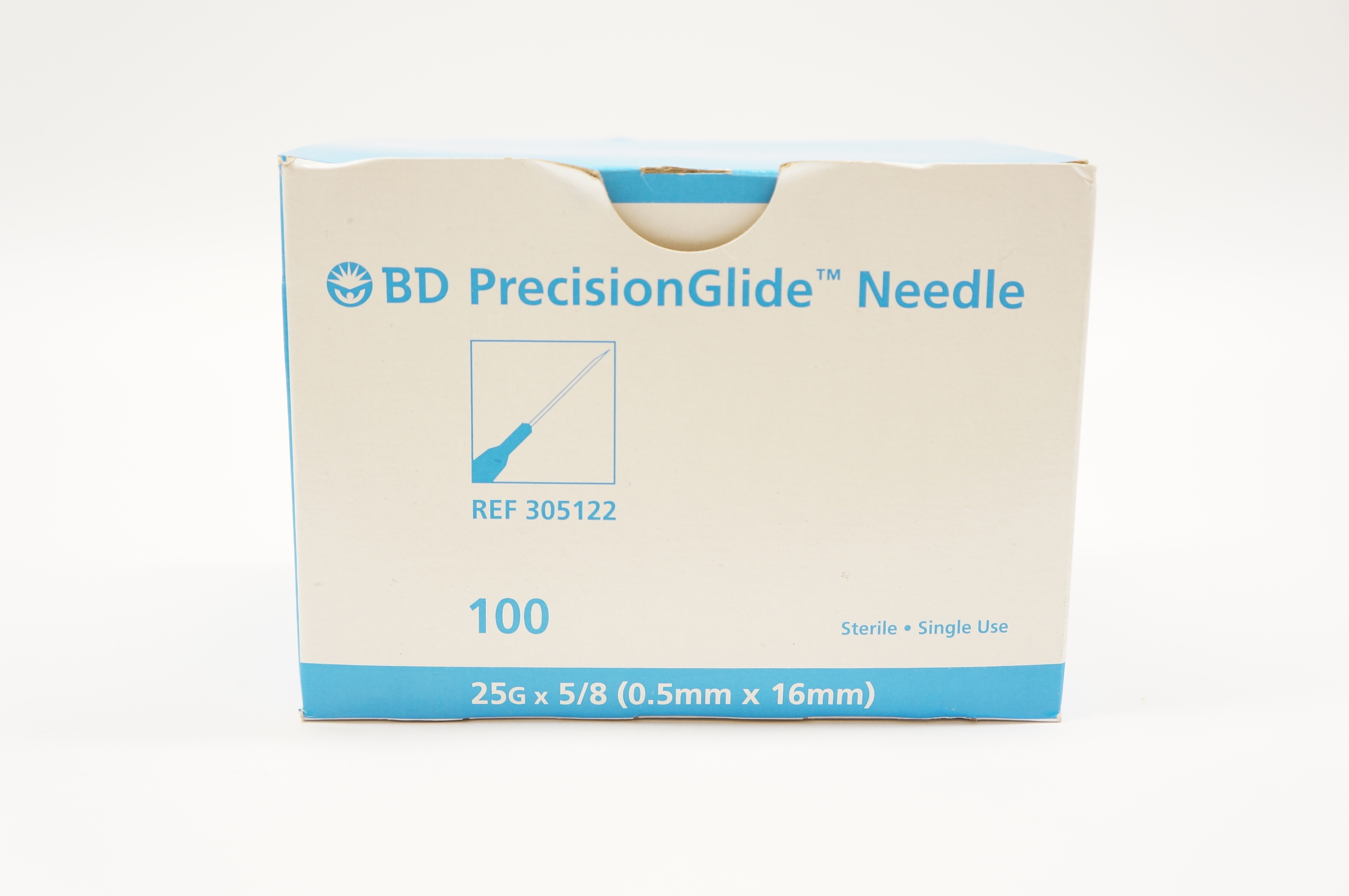 BD 305122 Precision Glide Ndle 25G x 5/8inch - Box of 100