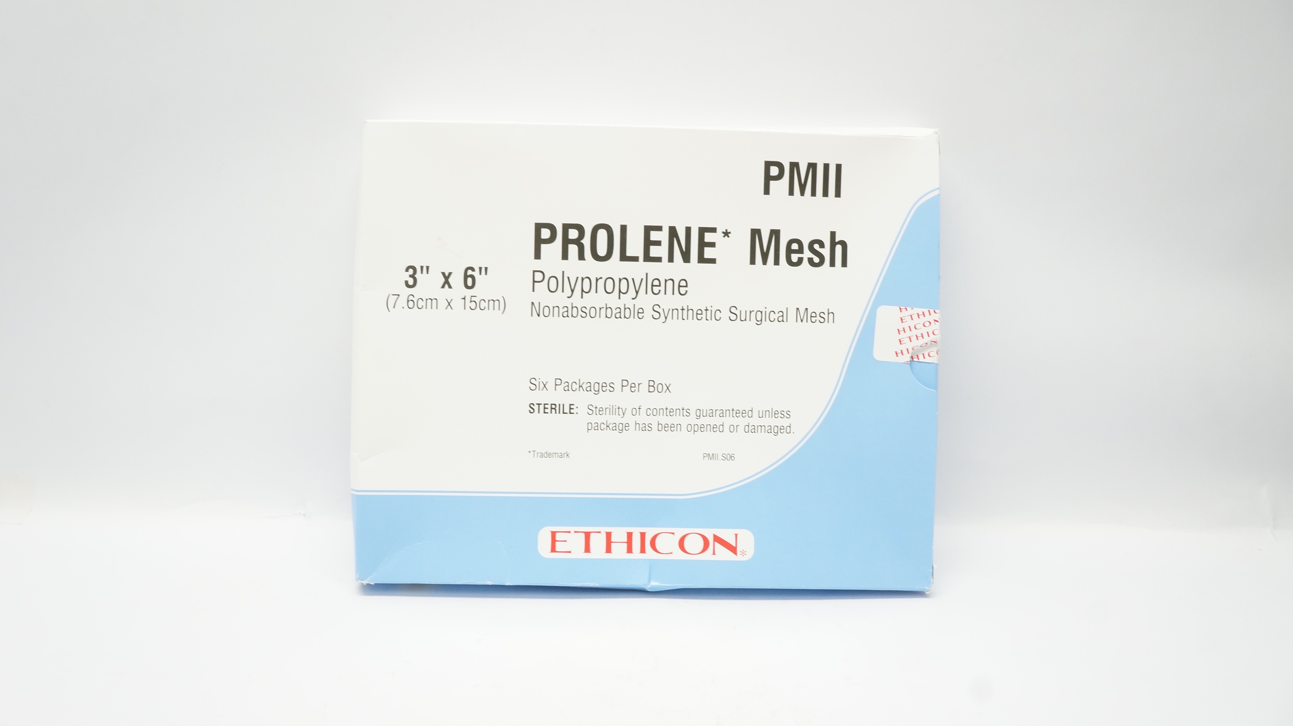 Ethicon PMII PROLENE Mesh 3 x 6inch (x) - Box of 6